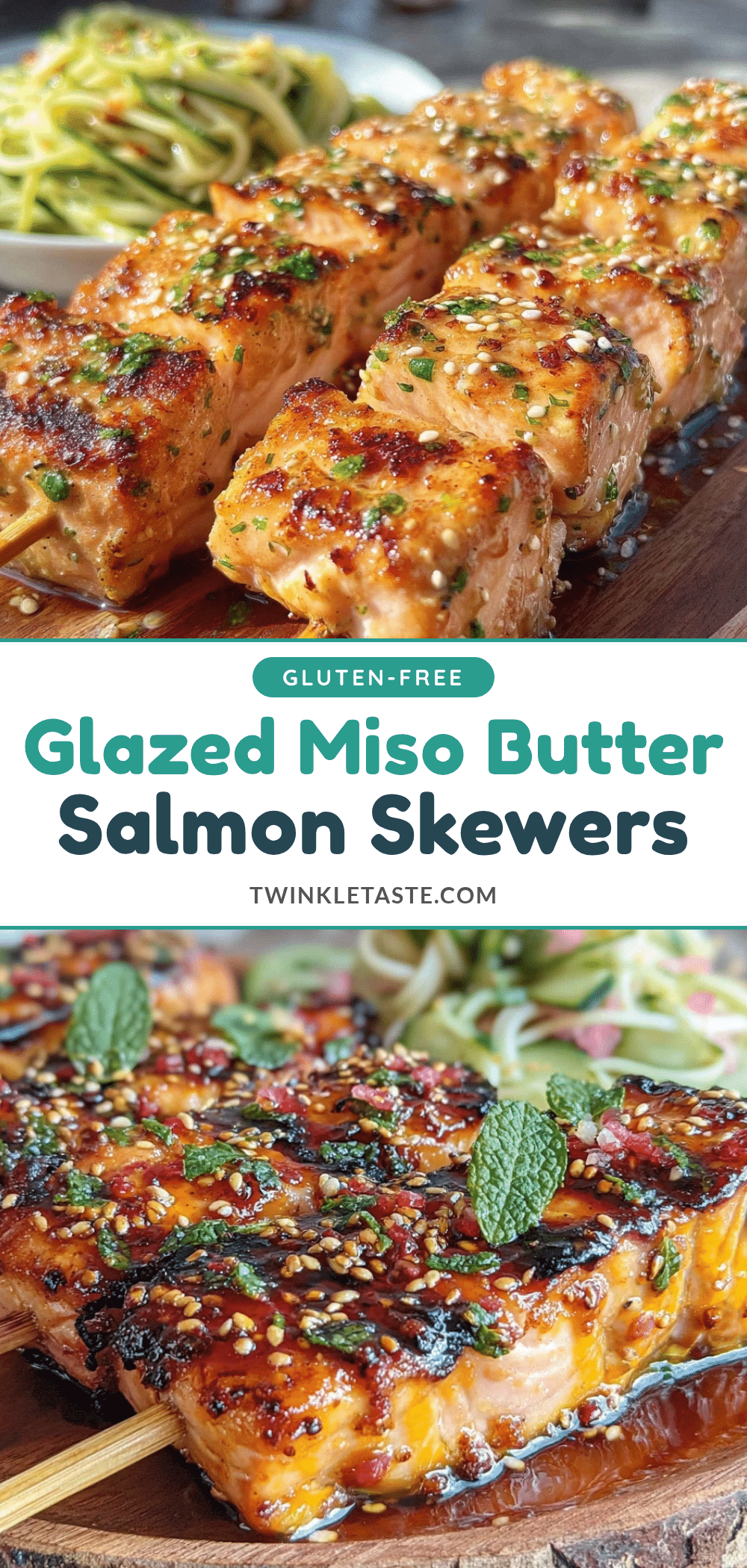 miso butter grilled salmon skewers recipe