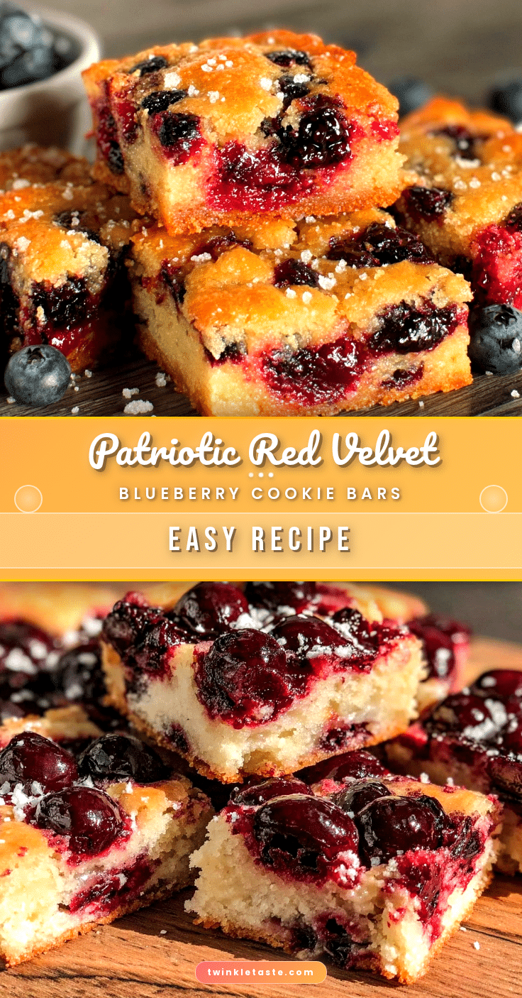 red velvet blueberry cookie bars recipe