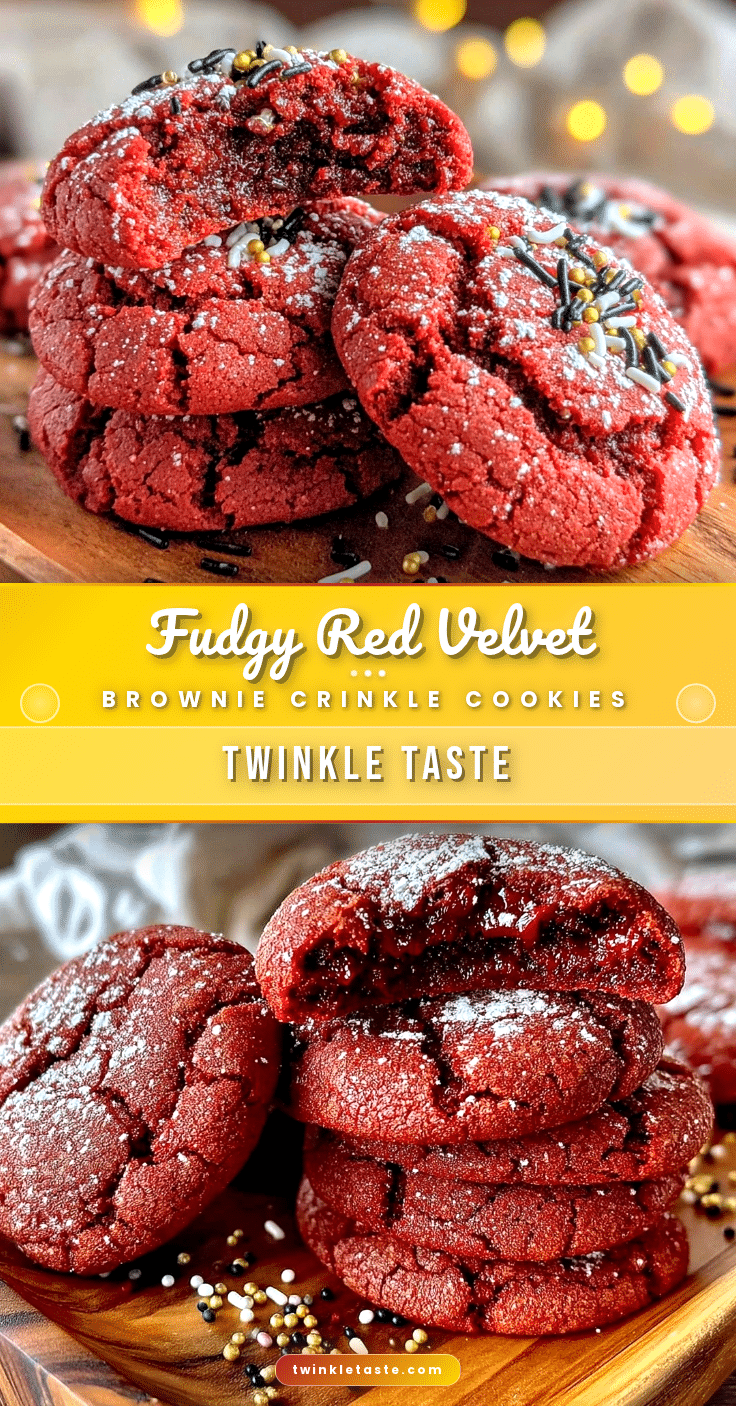 red velvet brownie mix crinkle cookies recipe