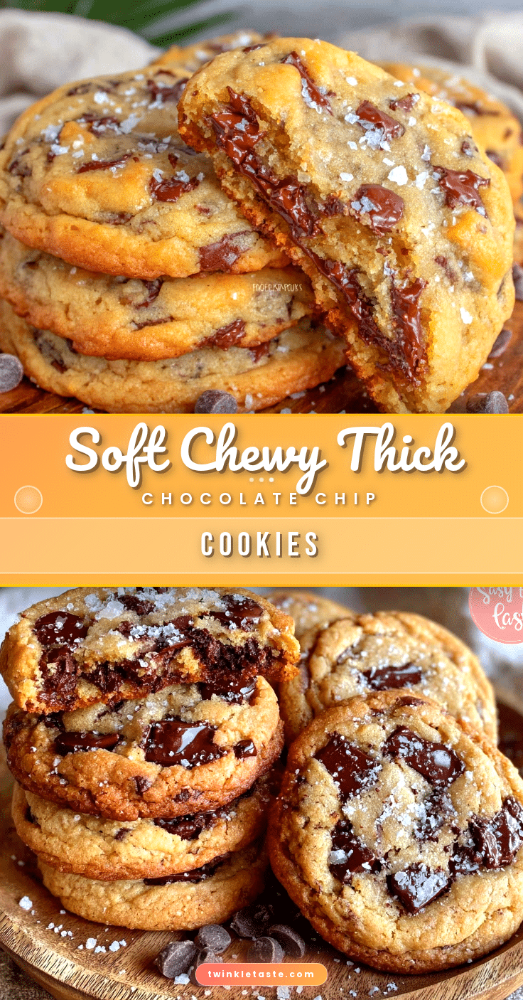 soft chewy thick chocolate chip cookies recipe