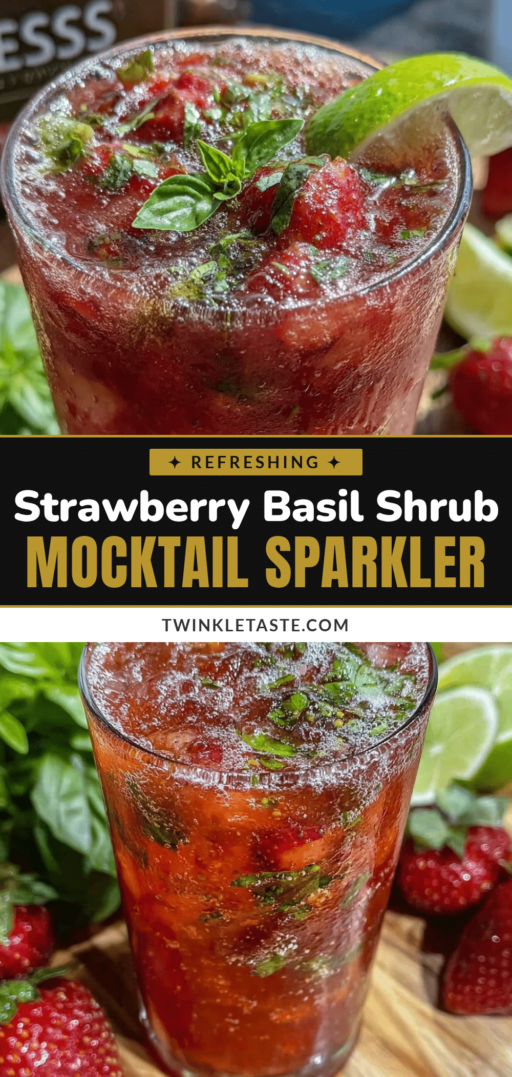 strawberry basil shrub mocktail recipe