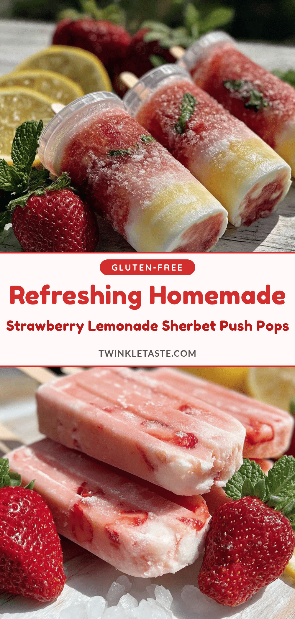 strawberry lemonade sherbet push pops recipe