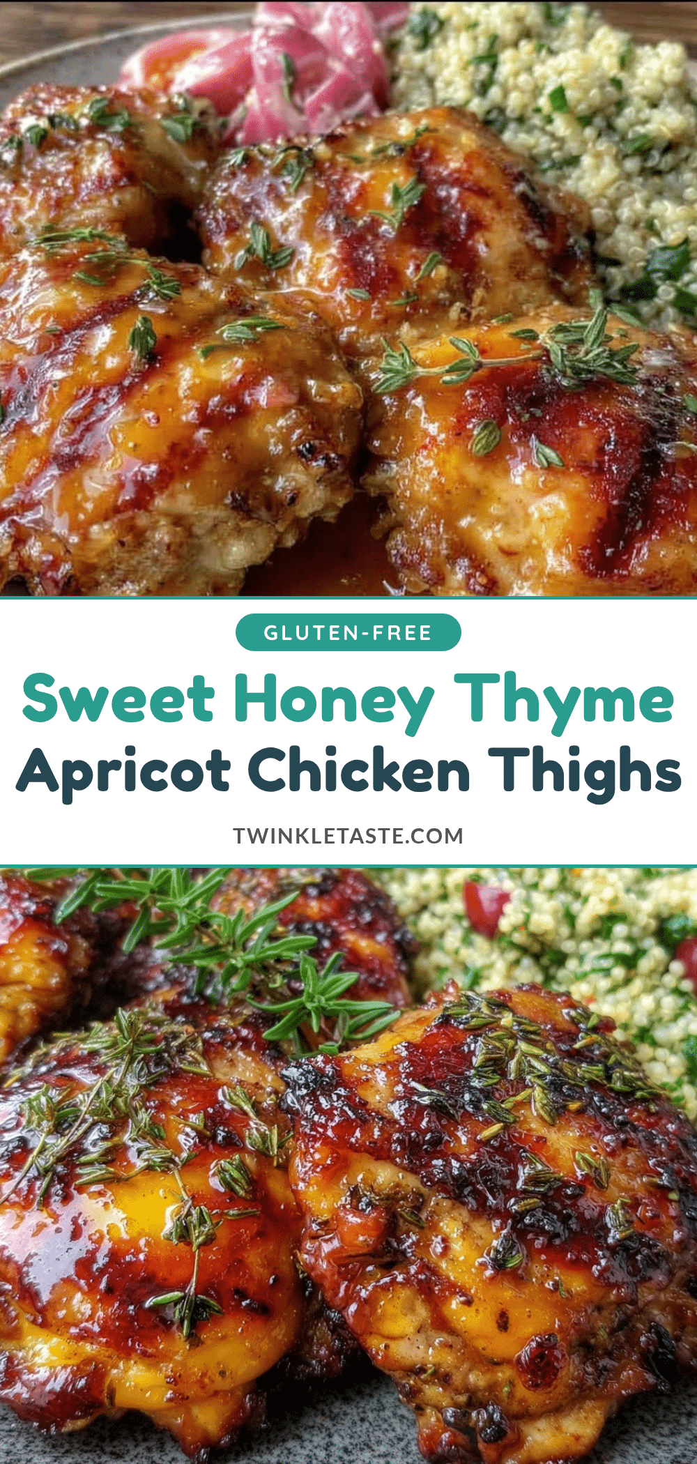 grilled honey thyme apricot chicken thighs recipe