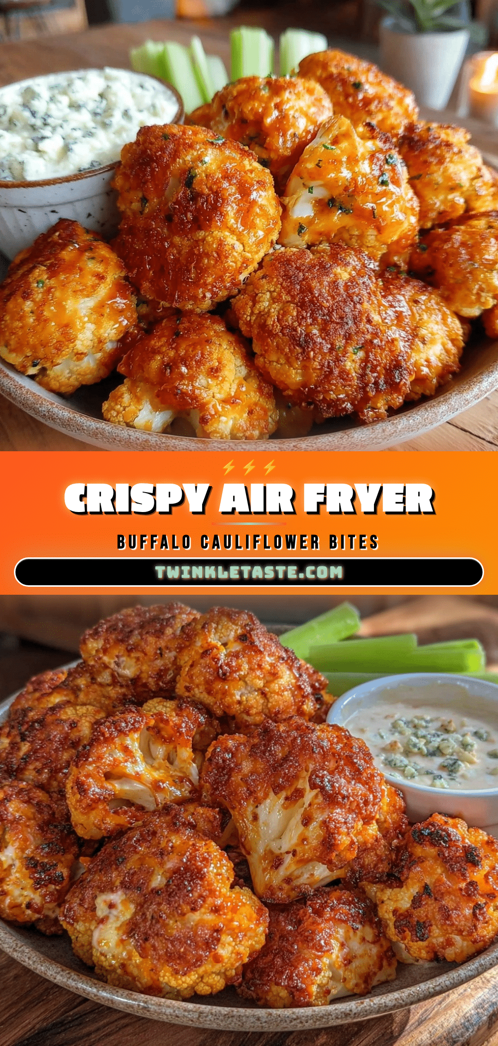 Crispy Air Fryer Buffalo Cauliflower Bites recipe