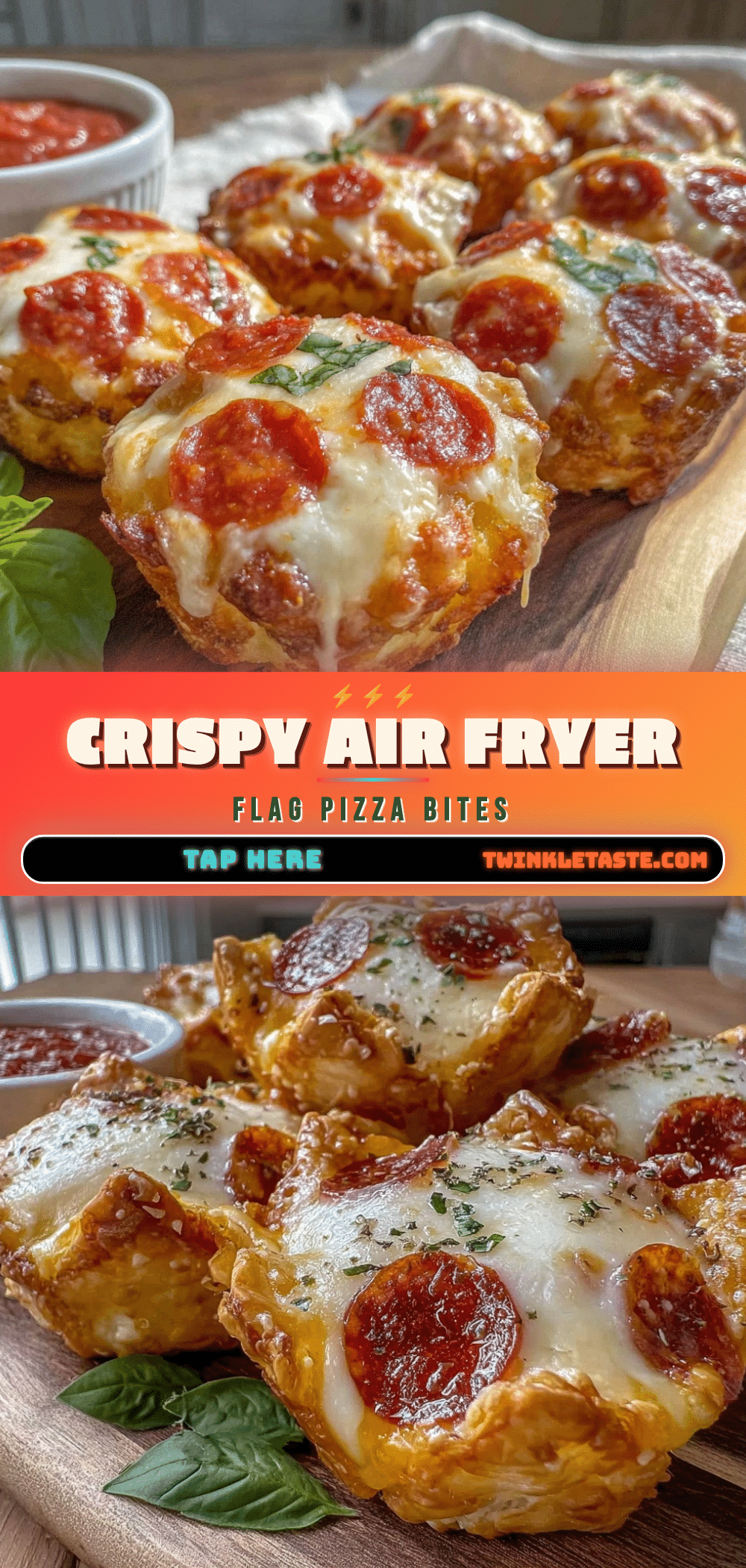 crispy air fryer flag pizza bites recipe