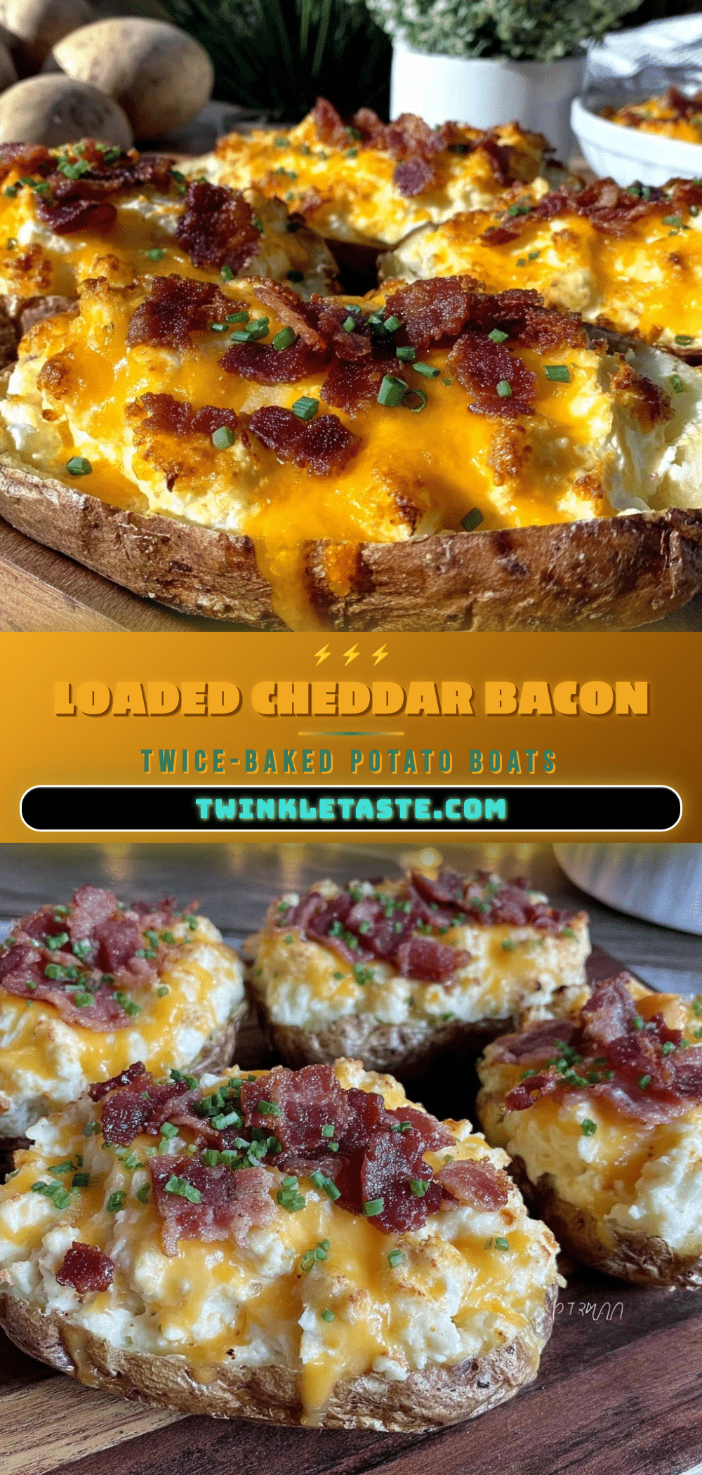 crispy loaded twice-baked potato boats recipe