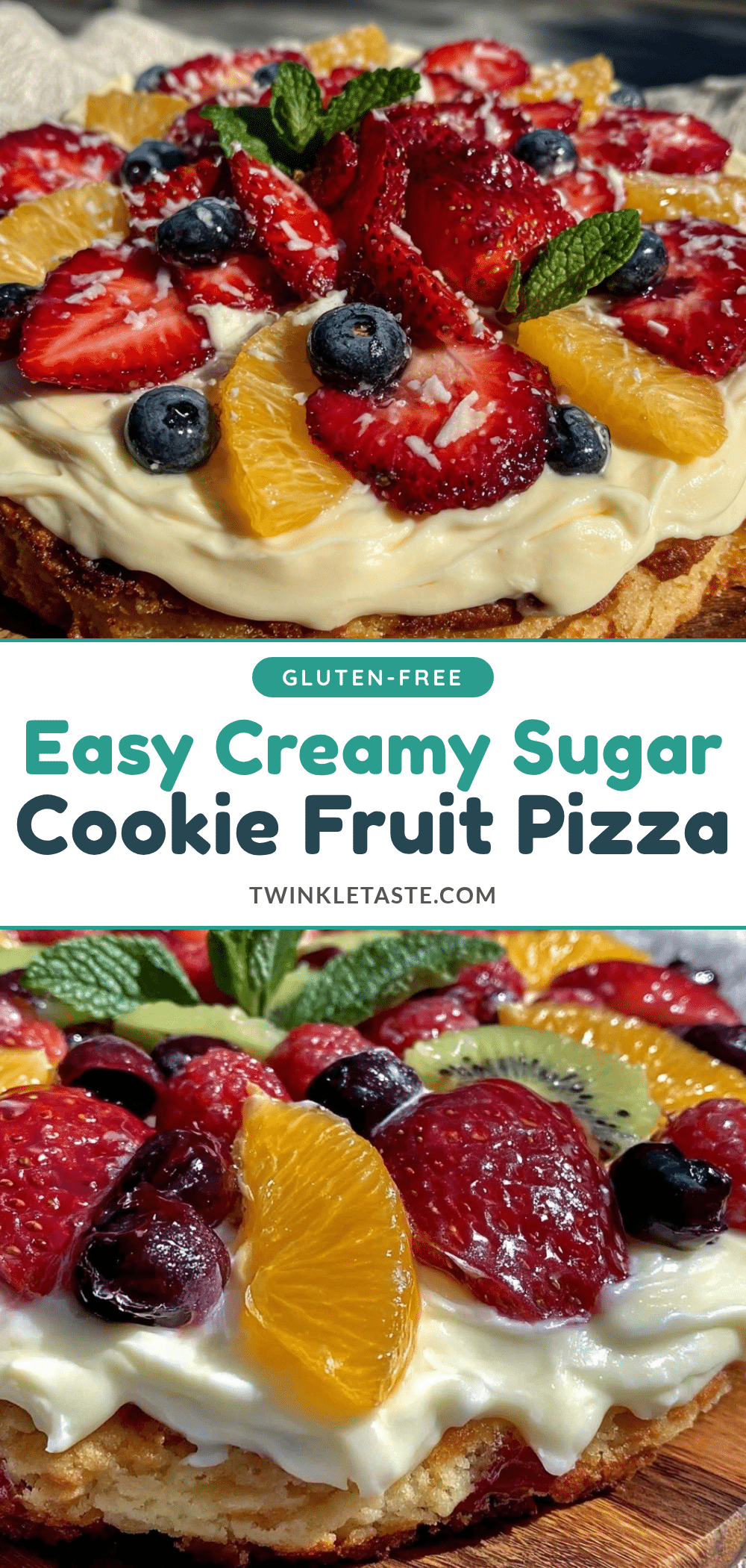 easy creamy sugar cookie fruit pizza recipe
