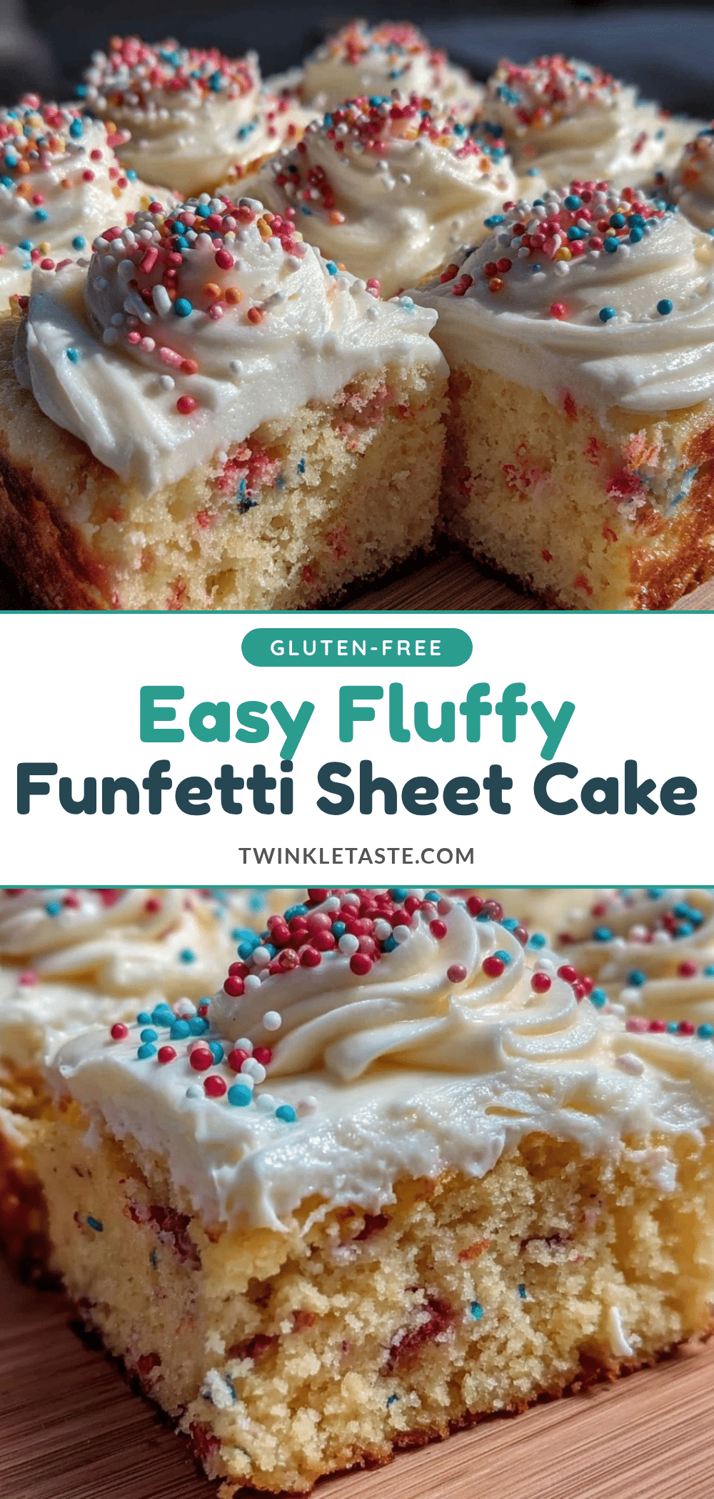 Easy Fluffy Funfetti Sheet Cake recipe