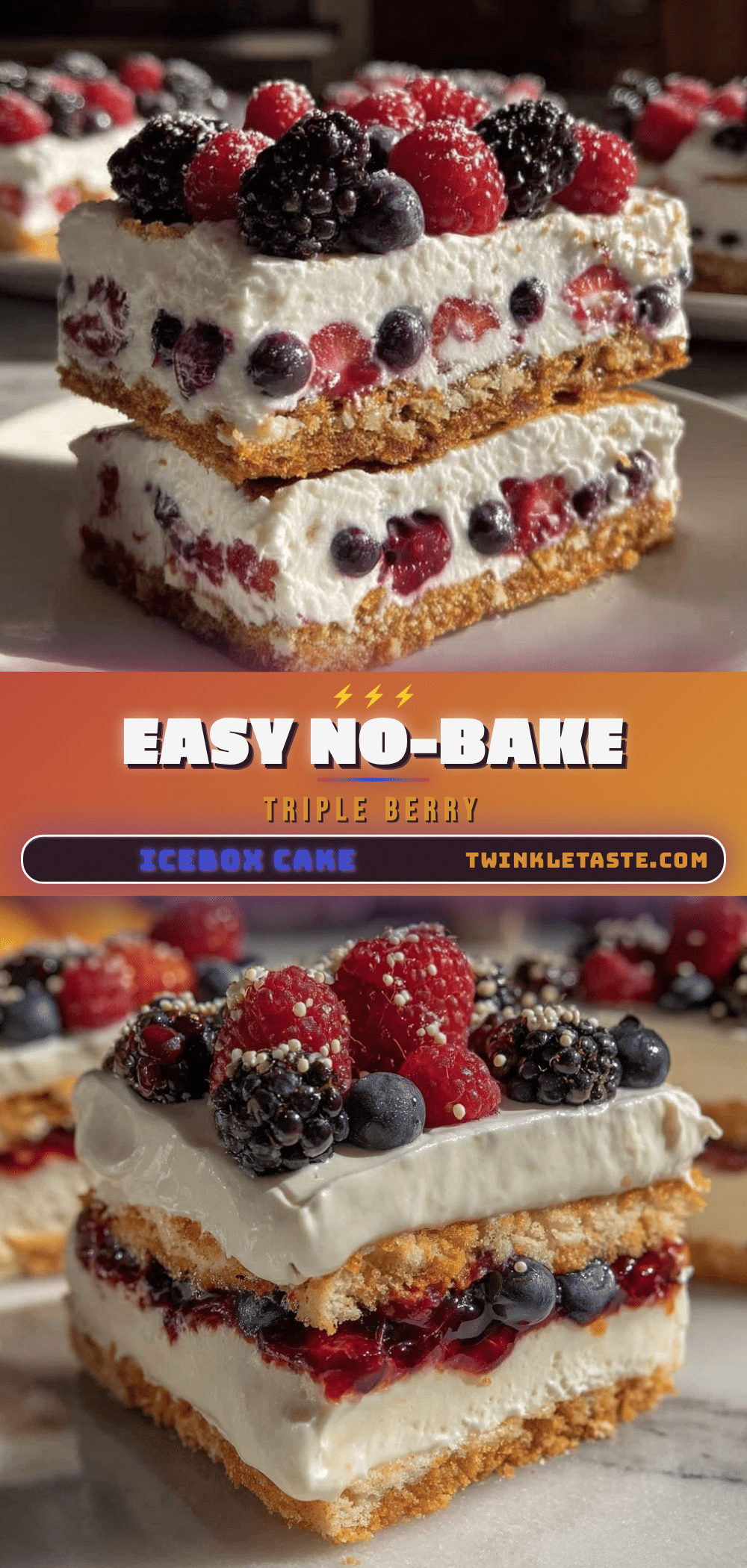easy no-bake triple berry icebox cake recipe