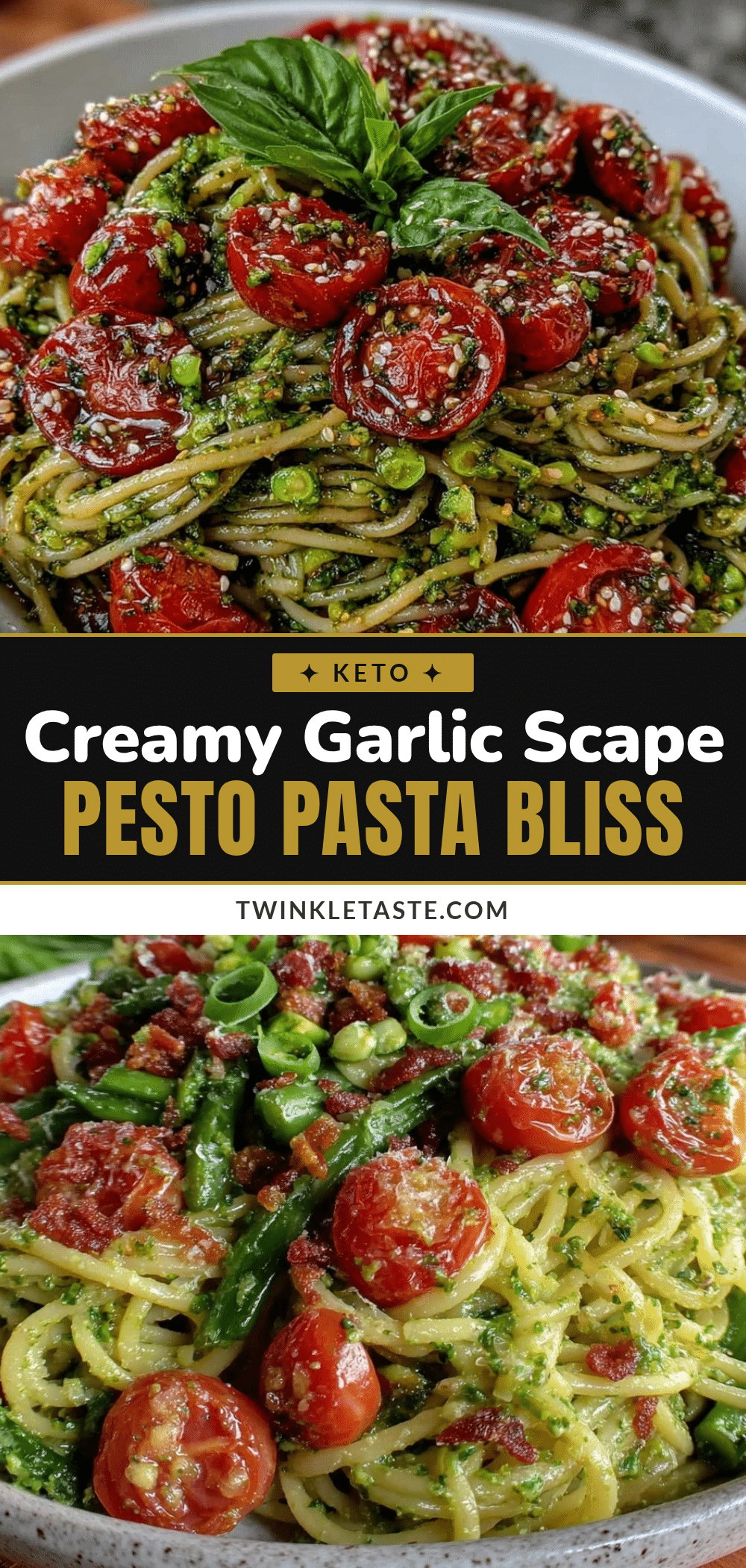 fresh garlic scape pesto pasta recipe