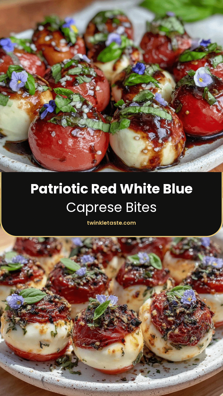 Fresh Red White and Blue Caprese Bites recipe