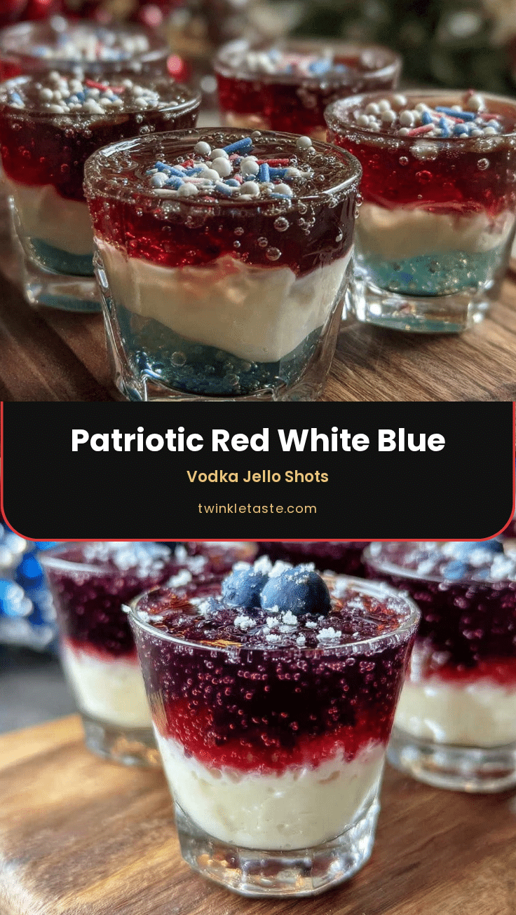 red white and blue layered vodka jello shots recipe