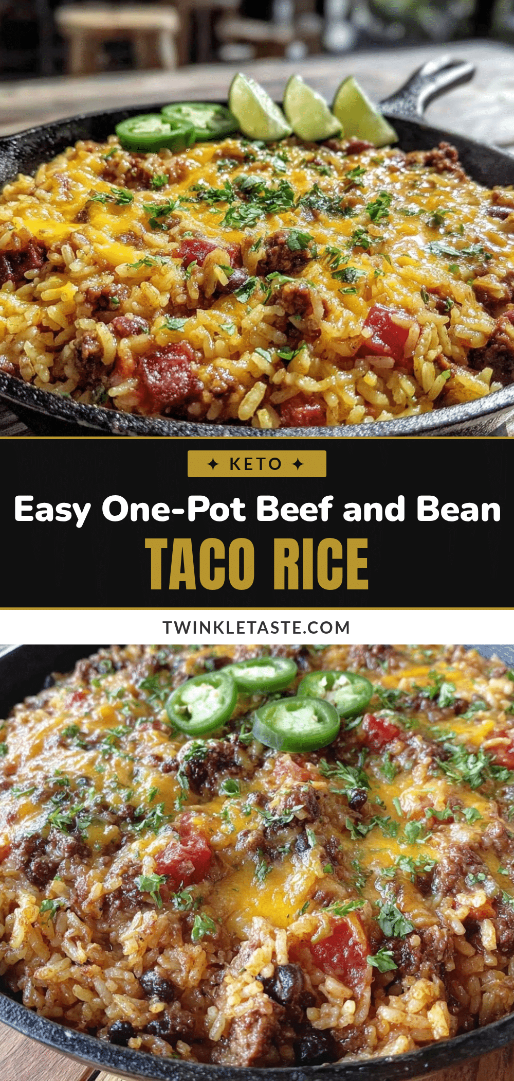 skillet beef and bean taco rice recipe