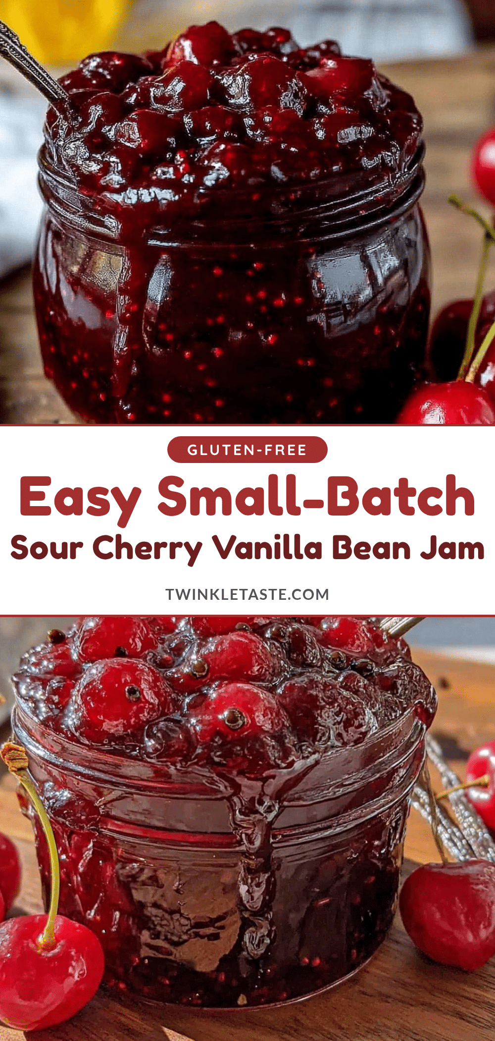small-batch sour cherry vanilla bean jam recipe