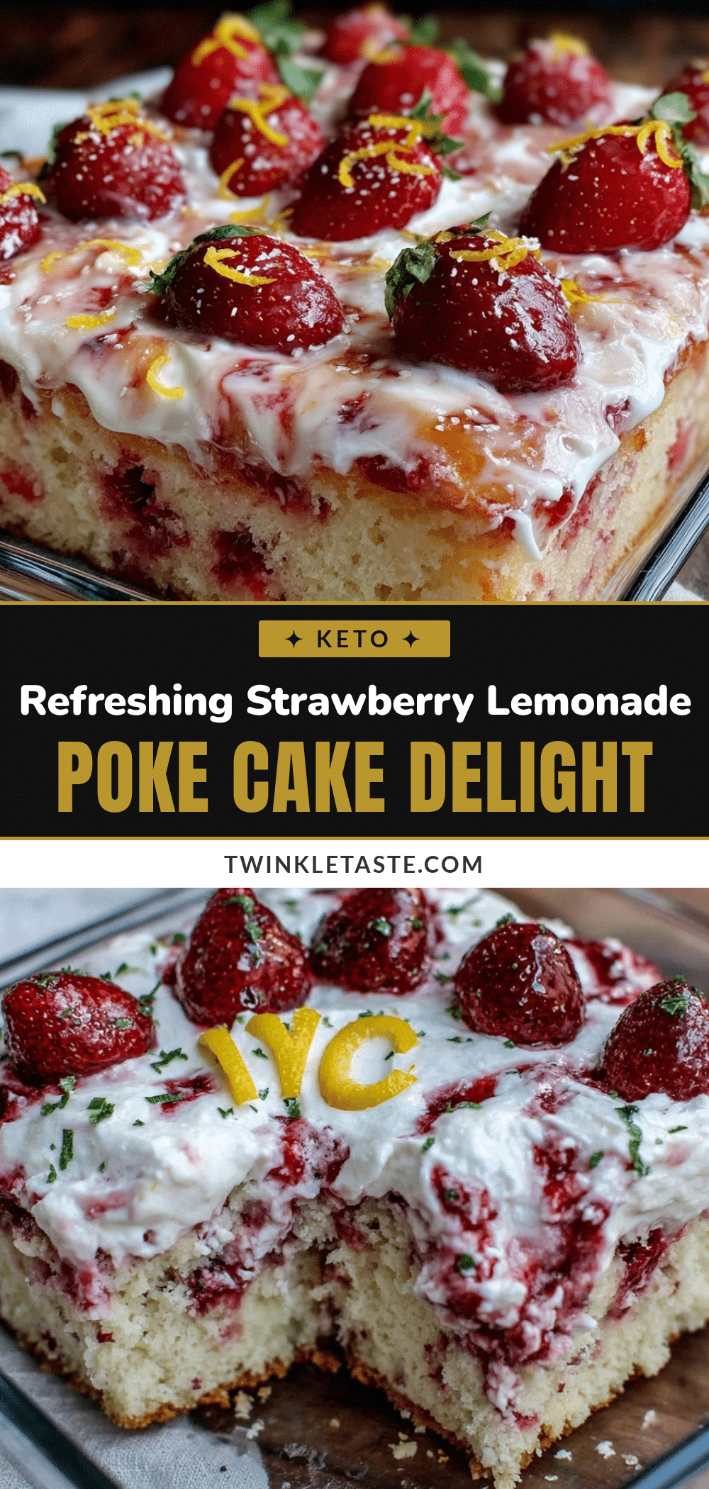 strawberry lemonade poke cake recipe
