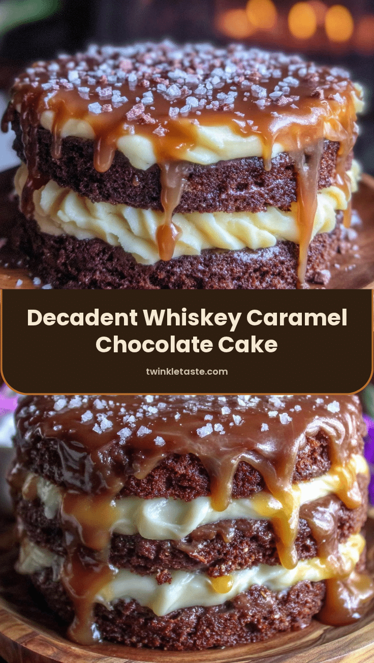 whiskey caramel chocolate layer cake recipe