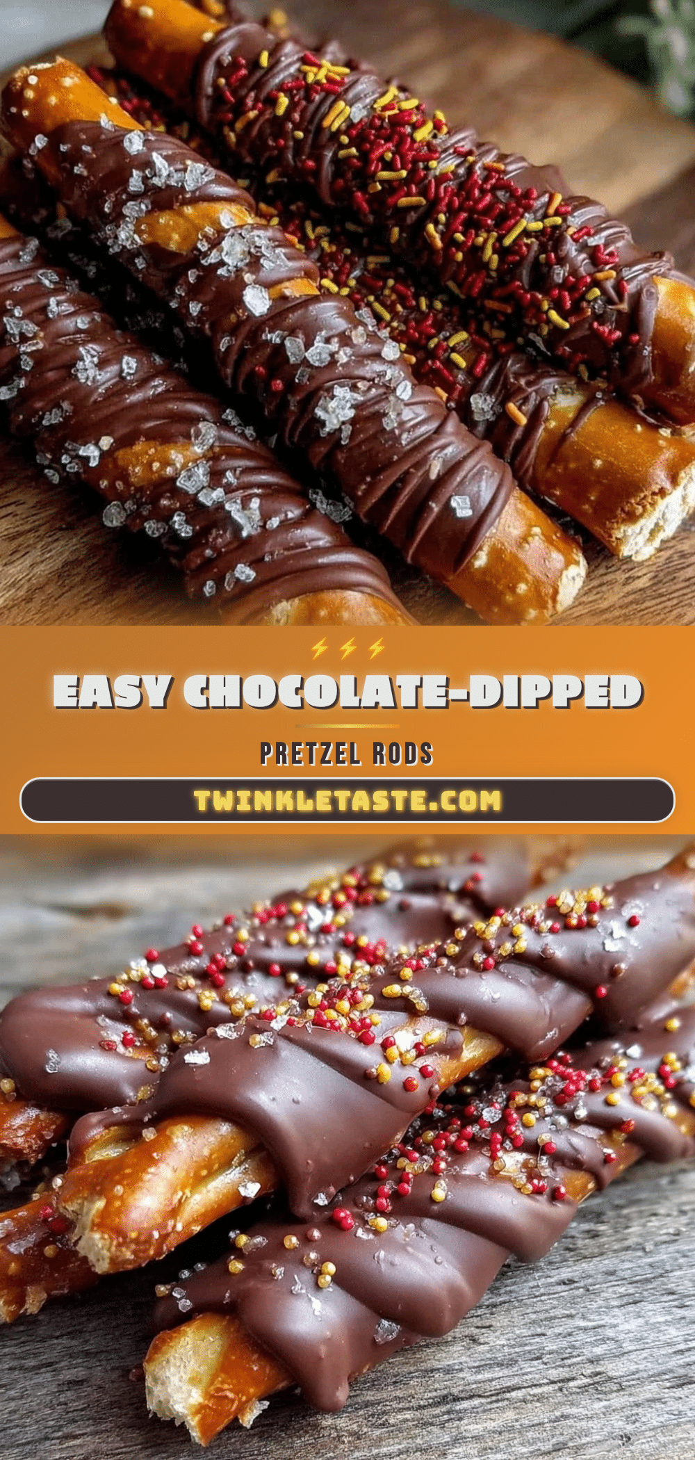 chocolate-dipped pretzel rods recipe