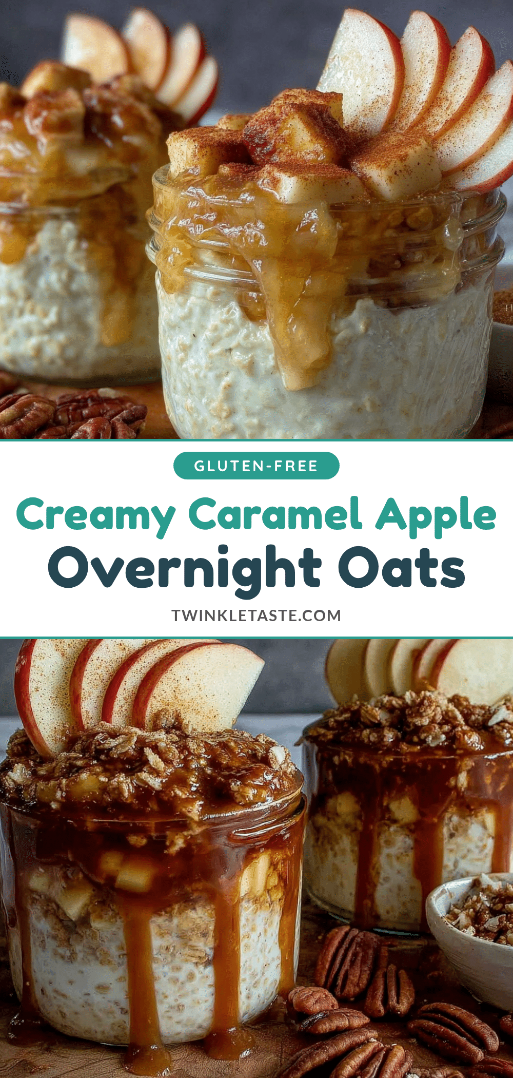 creamy caramel apple overnight oats recipe
