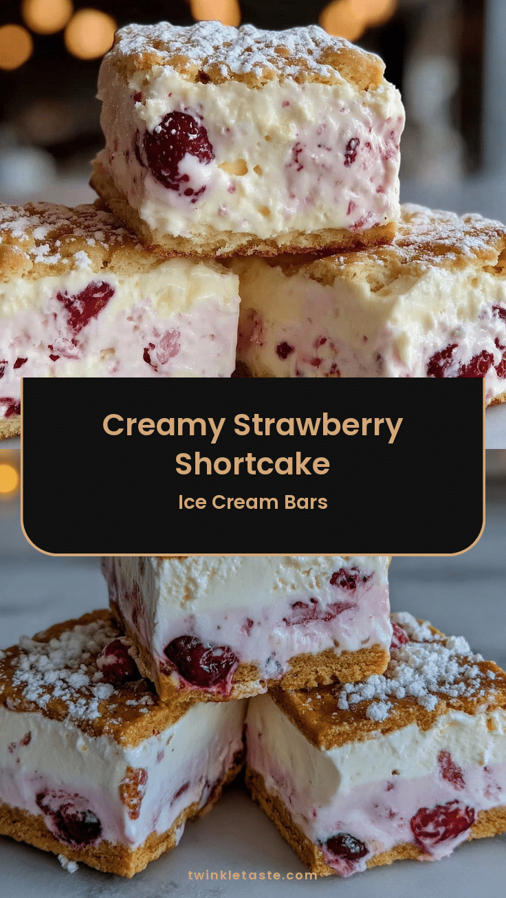 creamy strawberry shortcake ice cream sandwich bars recipe