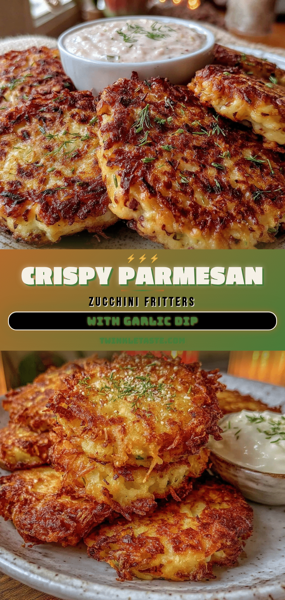 crispy parmesan zucchini fritters recipe