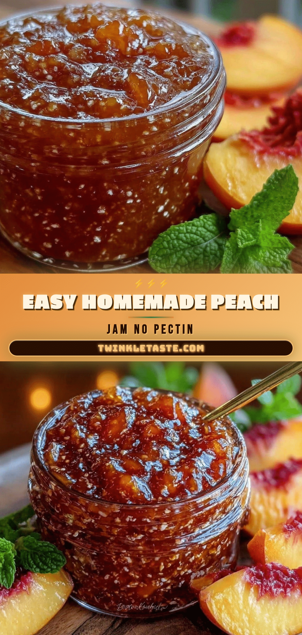 easy peach jam without pectin recipe