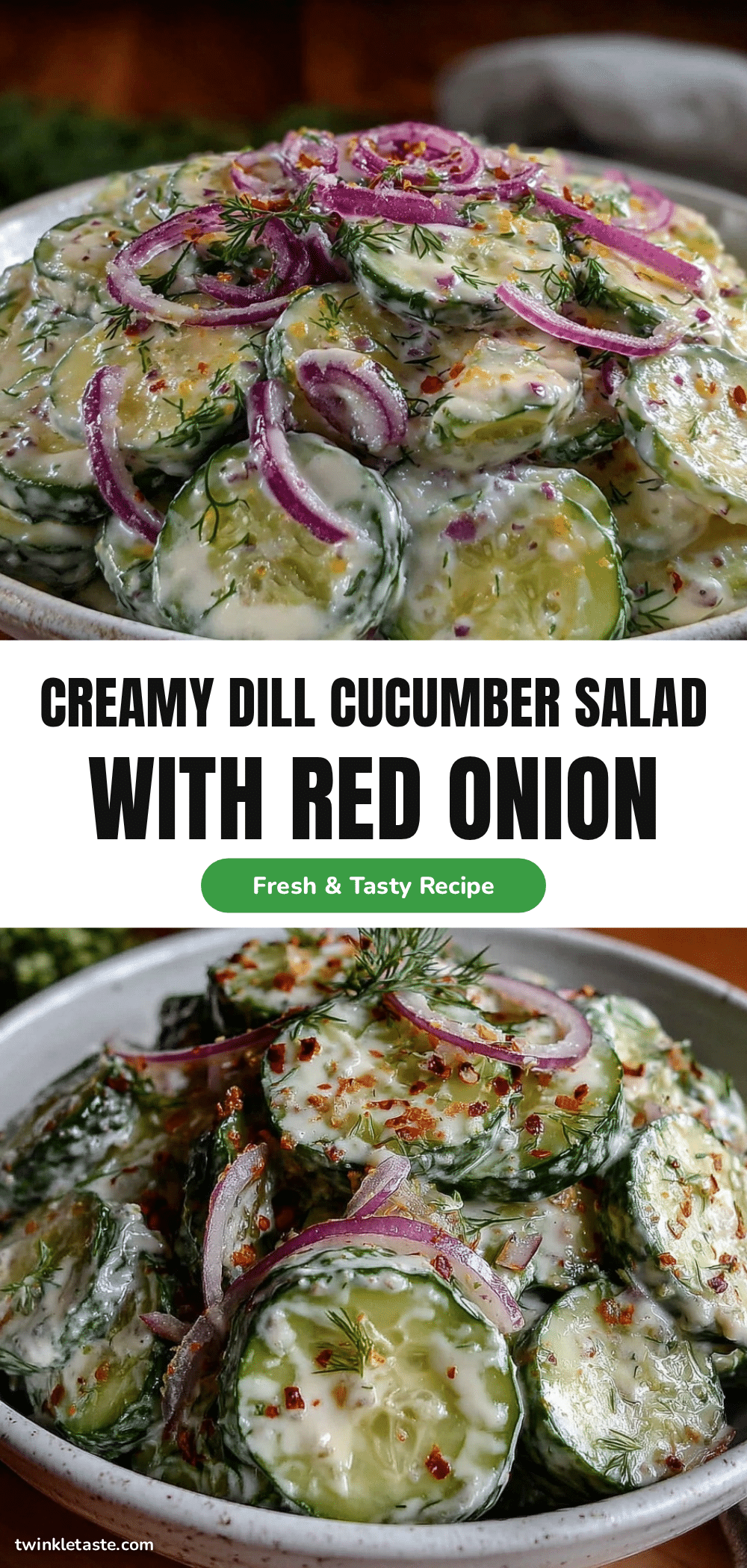 fresh creamy cucumber salad recipe