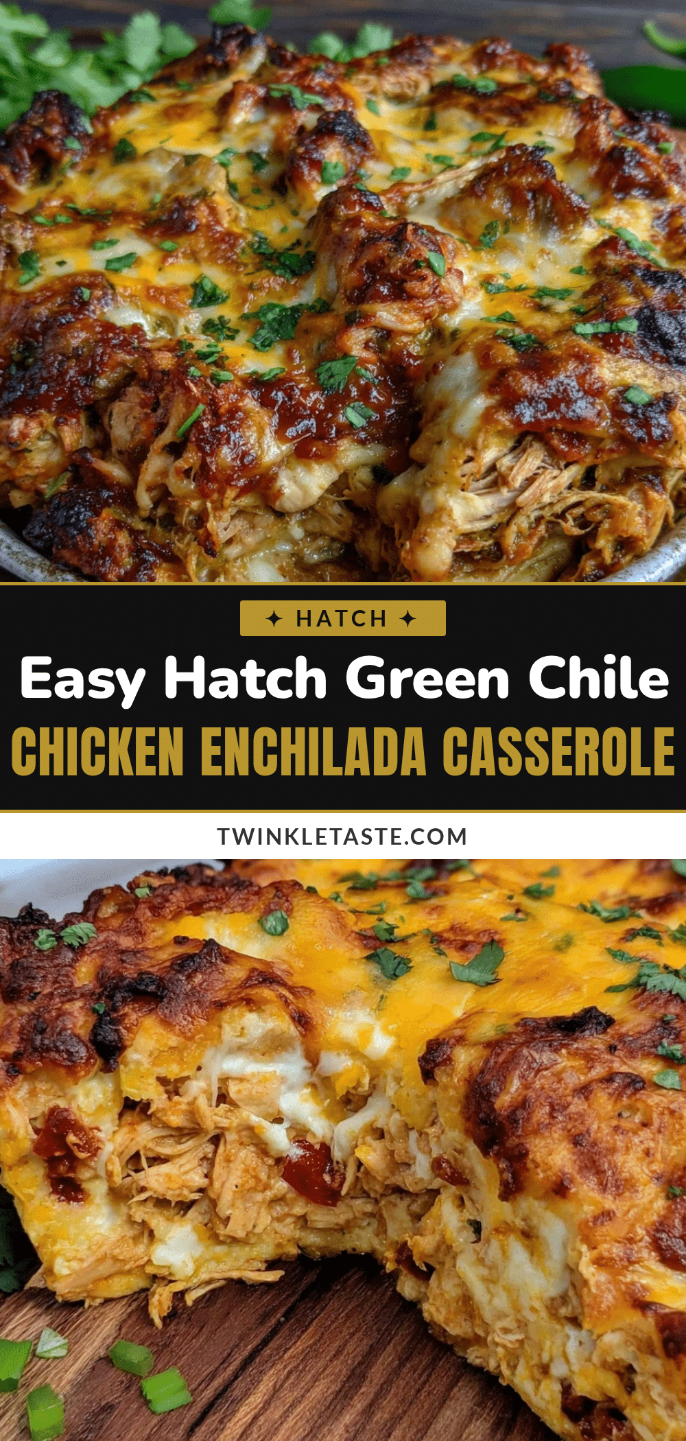 Hatch green chile chicken enchilada casserole recipe