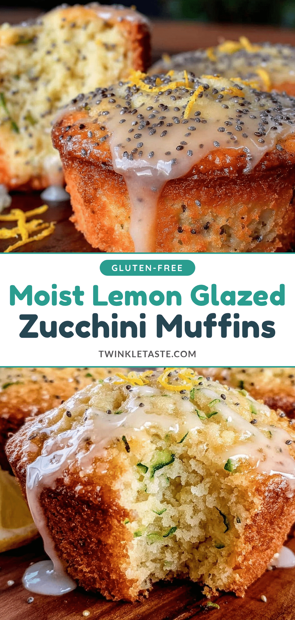 lemon glazed zucchini muffins recipe