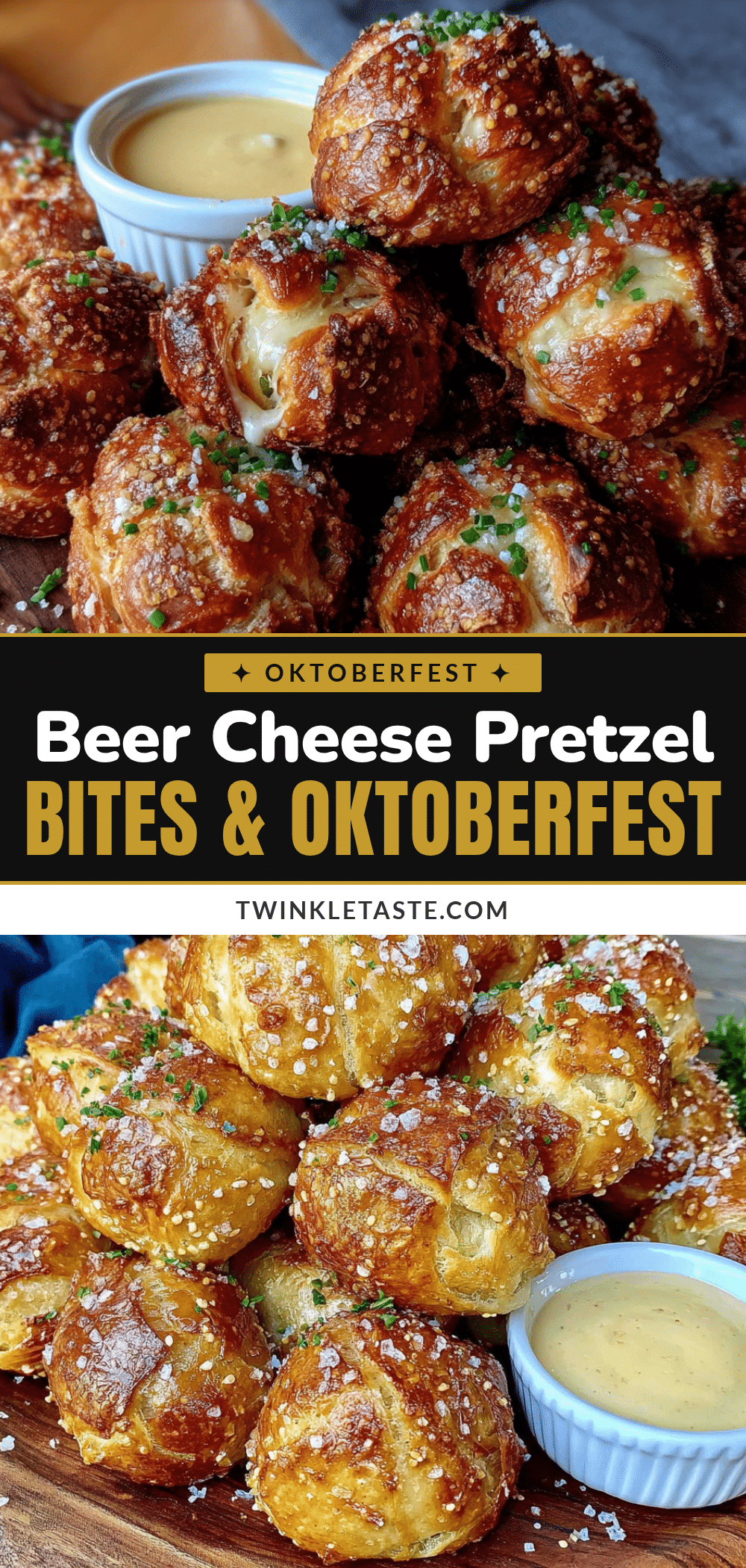 best German beer cheese pretzel bites for Oktoberfest recipe