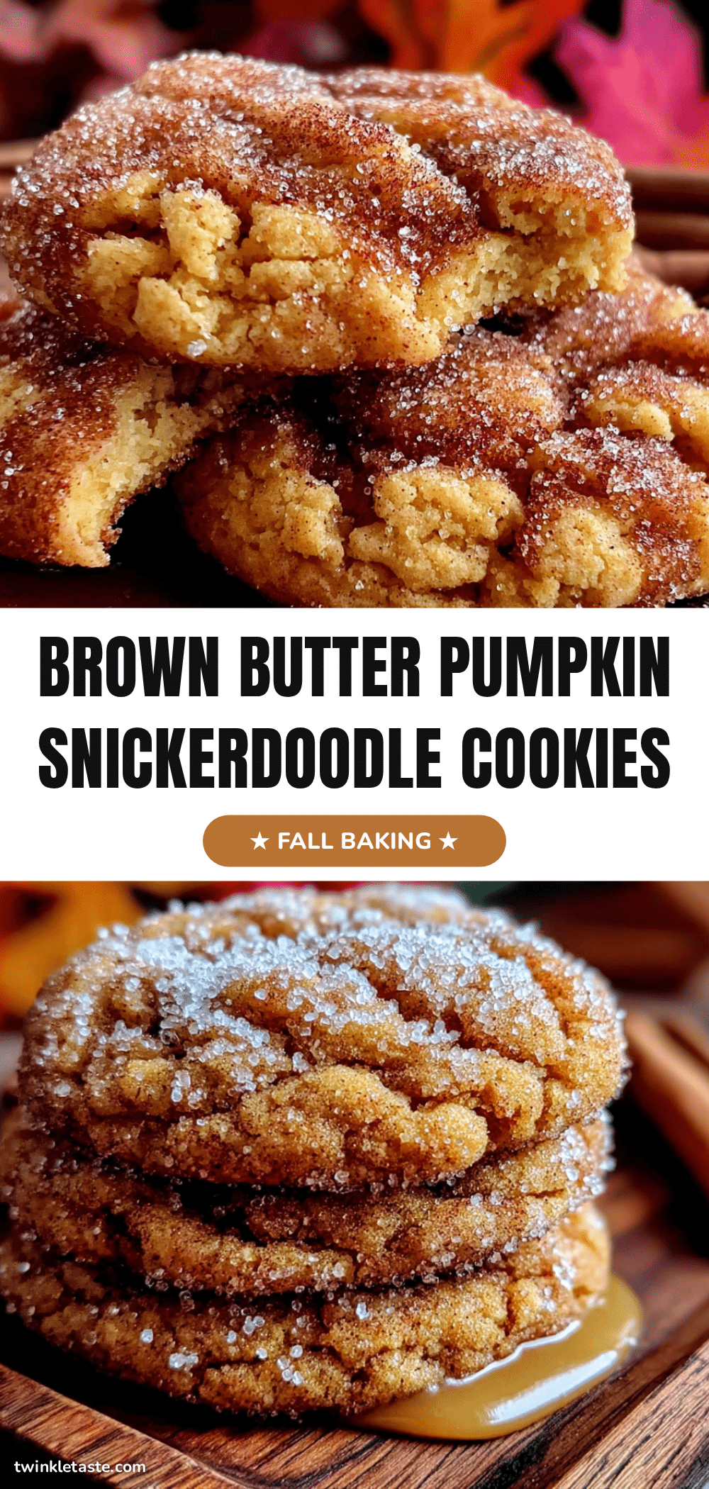 brown butter pumpkin snickerdoodle cookies recipe