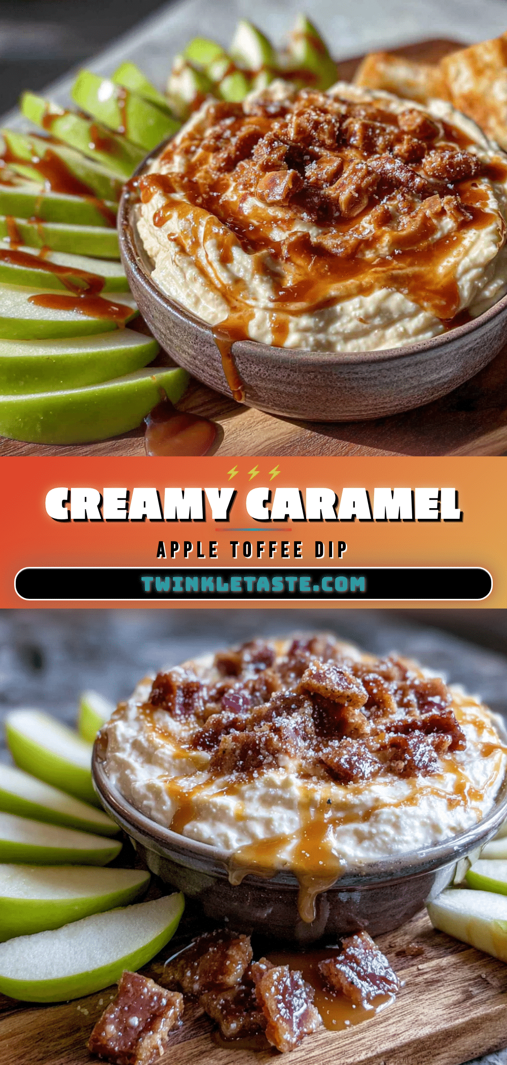 caramel apple dip with toffee bits recipe