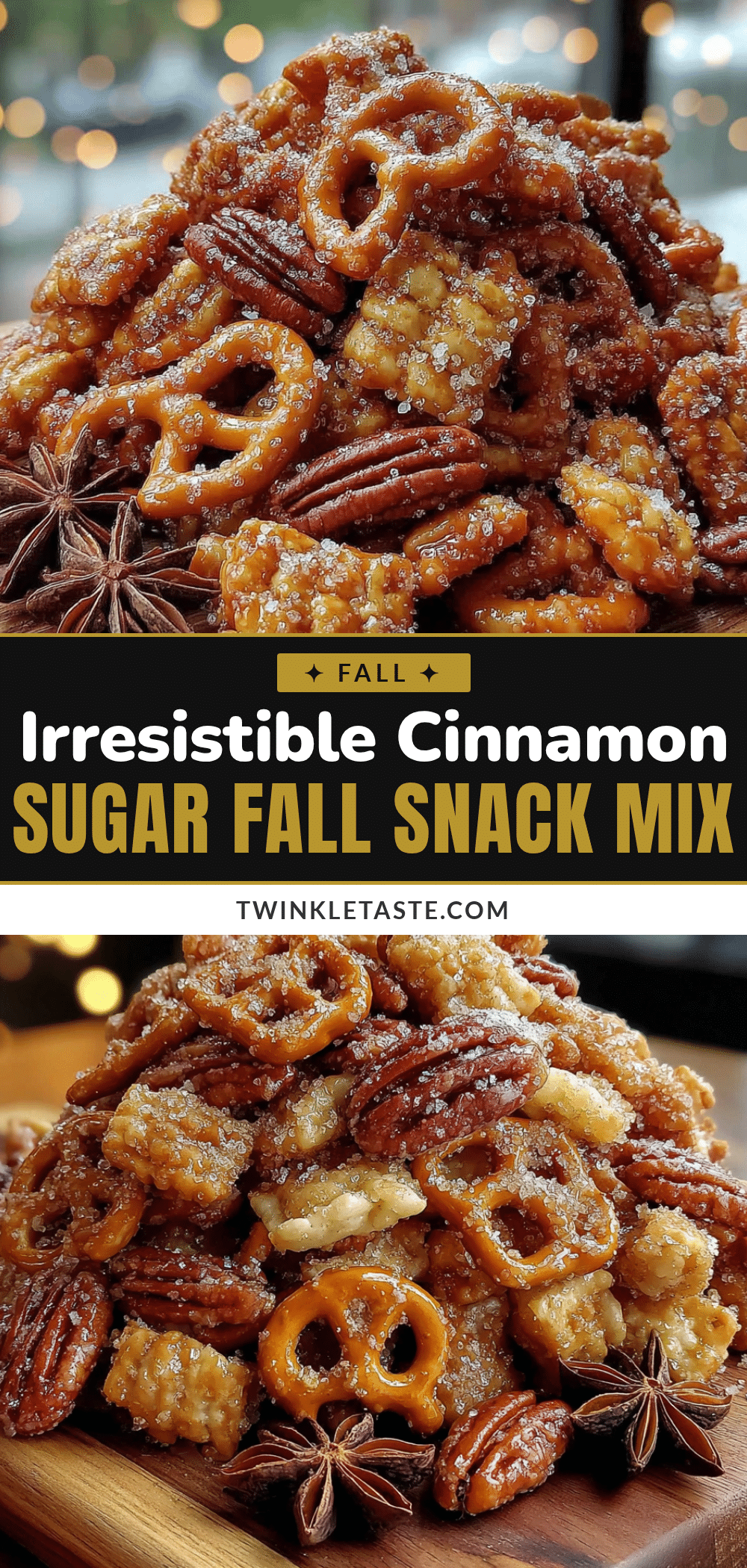 cinnamon sugar fall snack mix recipe