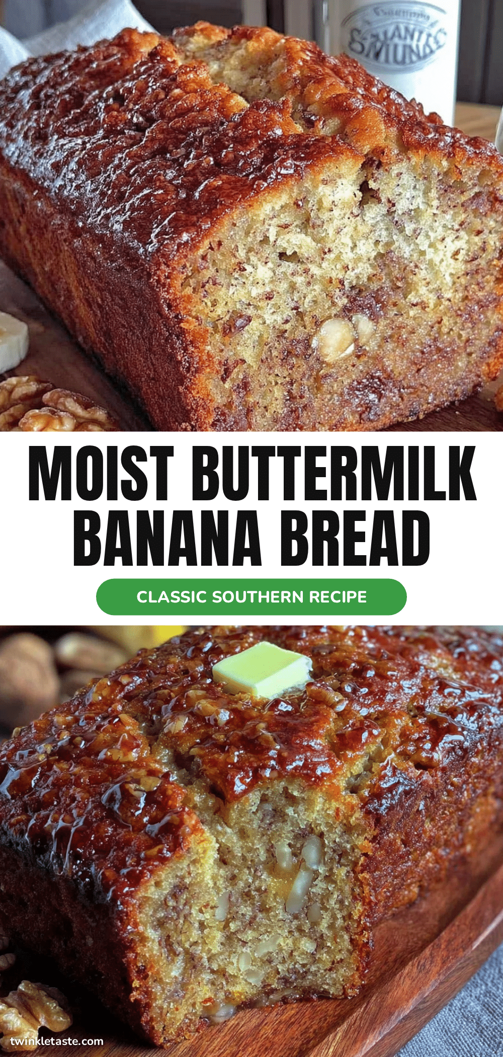 Classic Southern Buttermilk Banana Bread recipe