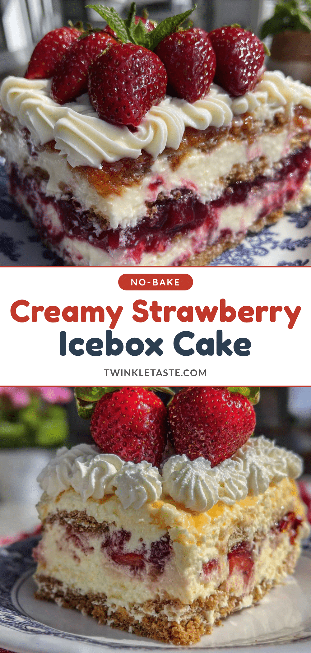 creamy no-bake strawberry icebox cake recipe
