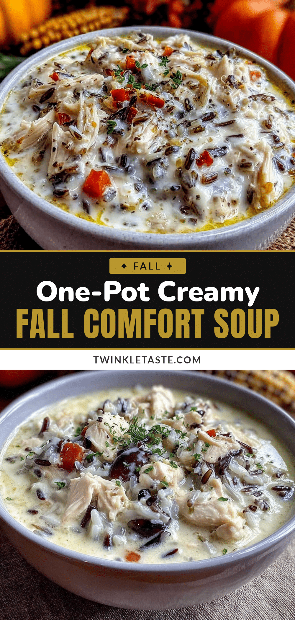 creamy one-pot chicken and wild rice fall soup recipe