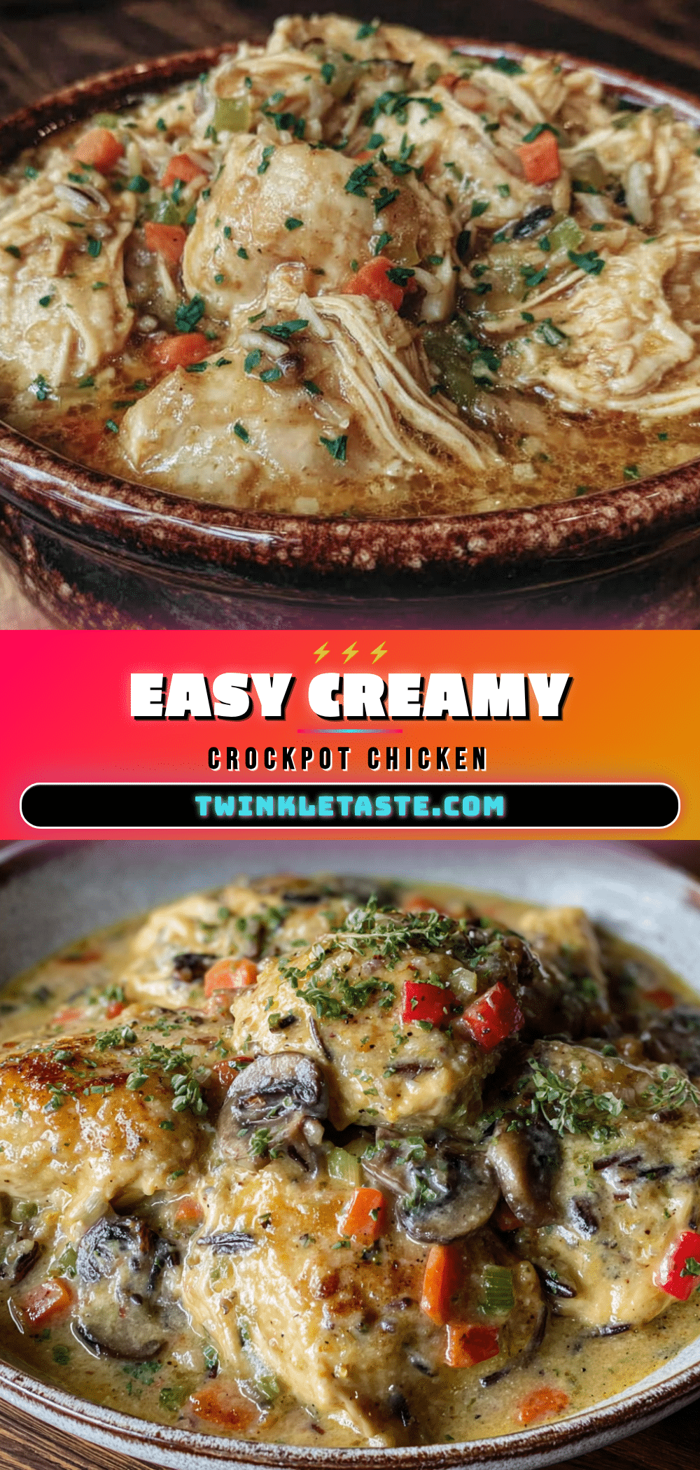 Easy Crockpot Chicken and Wild Rice Casserole recipe