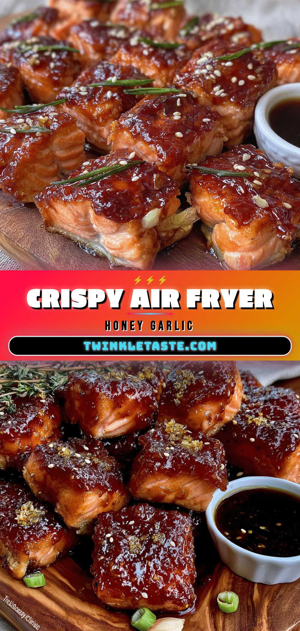 Easy Honey Garlic Salmon Bites recipe