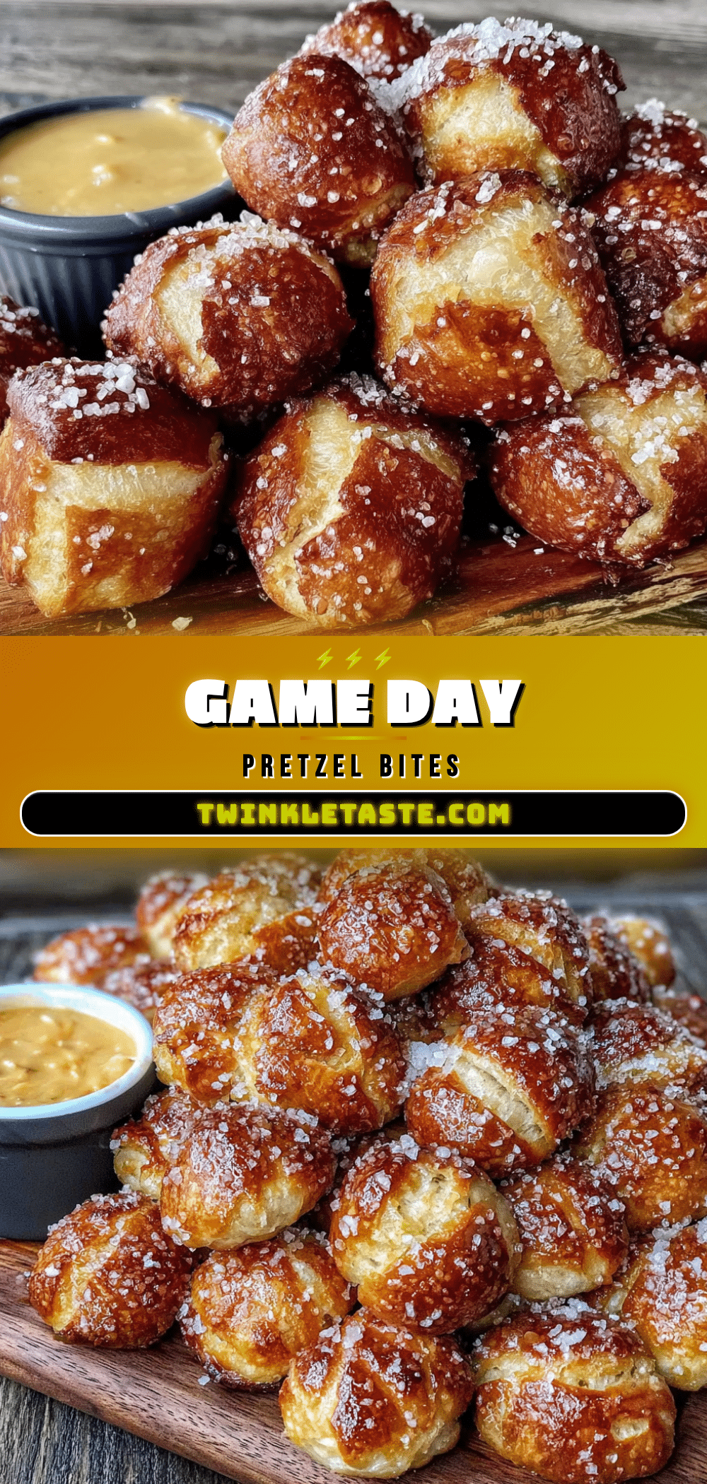game day mini football pretzel bites with beer cheese dip recipe