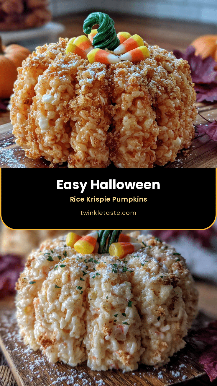 halloween rice krispie treat pumpkins recipe