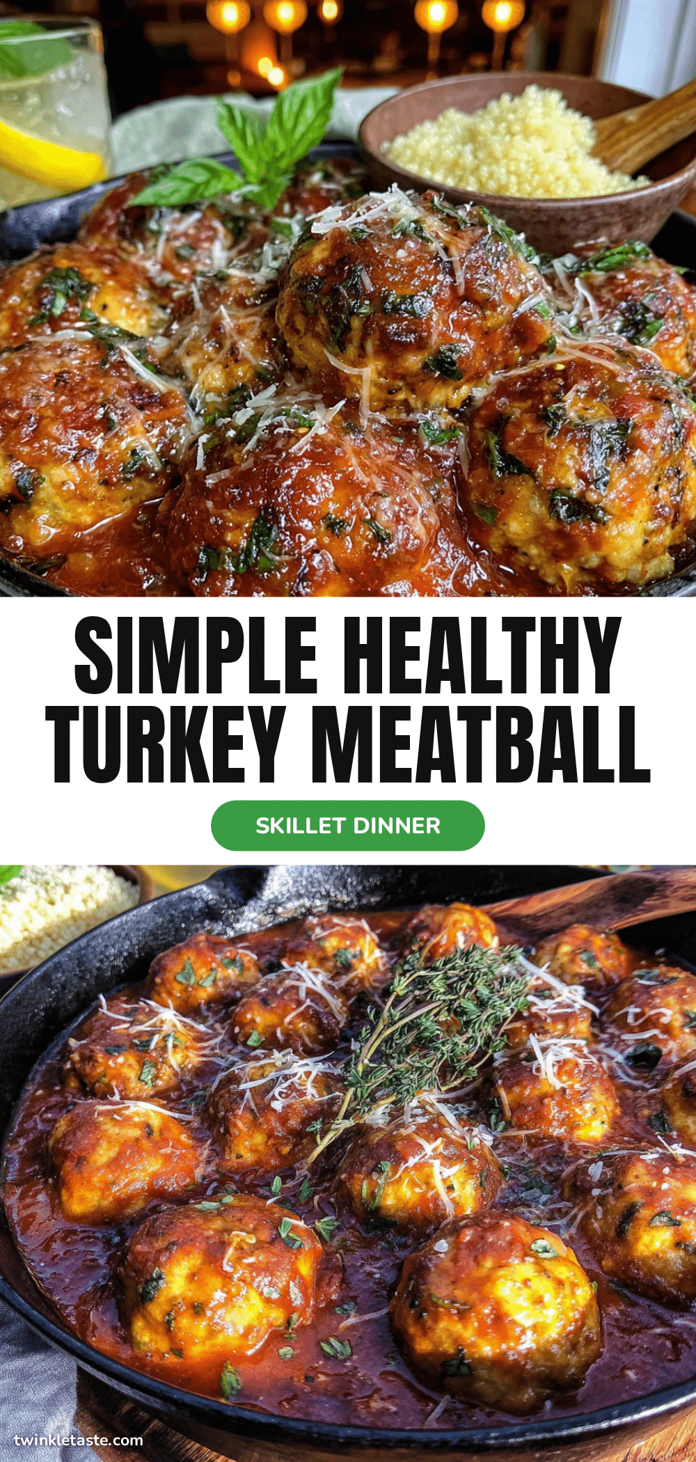 healthy turkey meatball skillet recipe