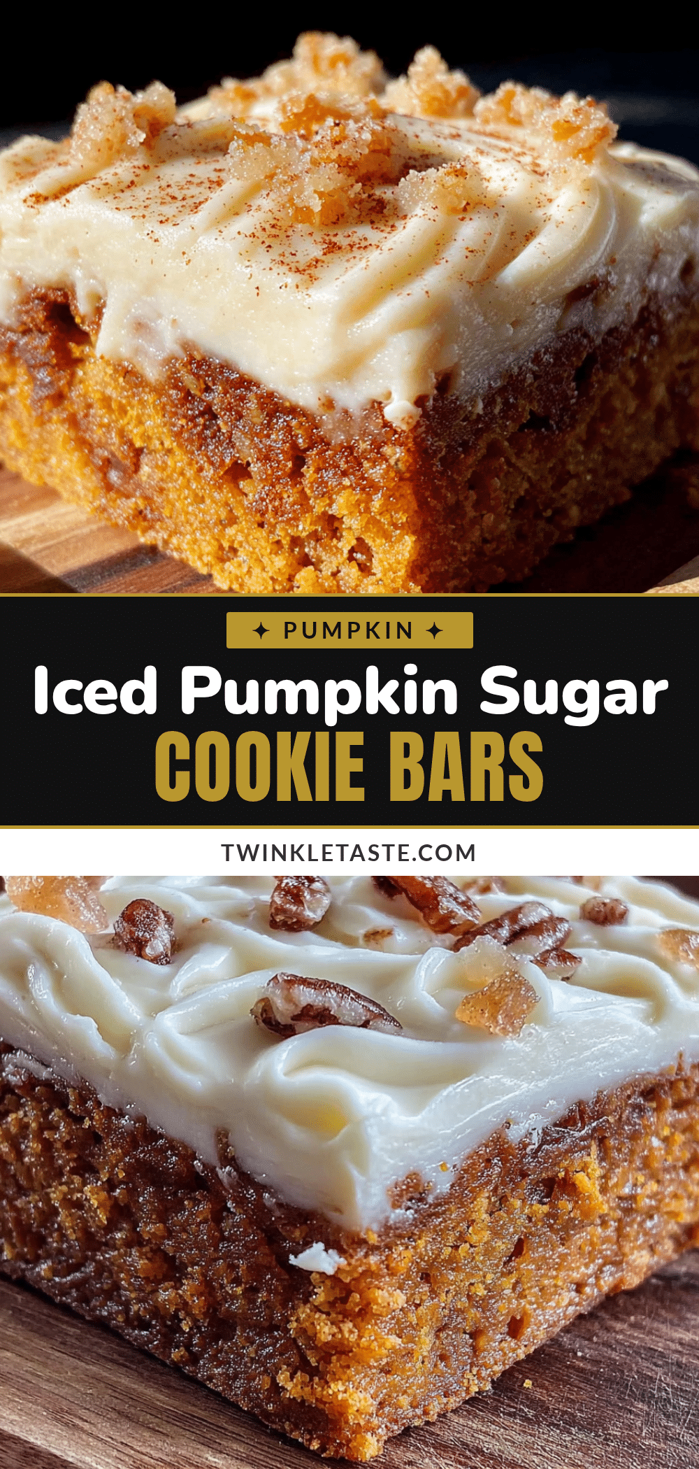 iced pumpkin sugar cookie bars recipe