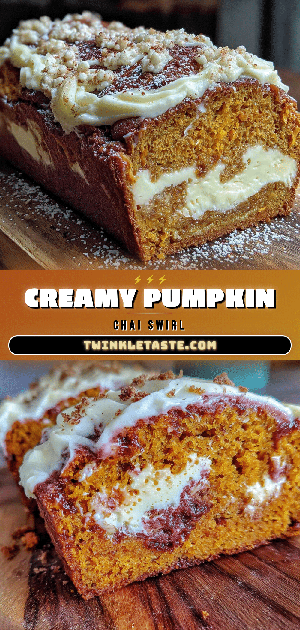 pumpkin chai bread with cream cheese swirl recipe
