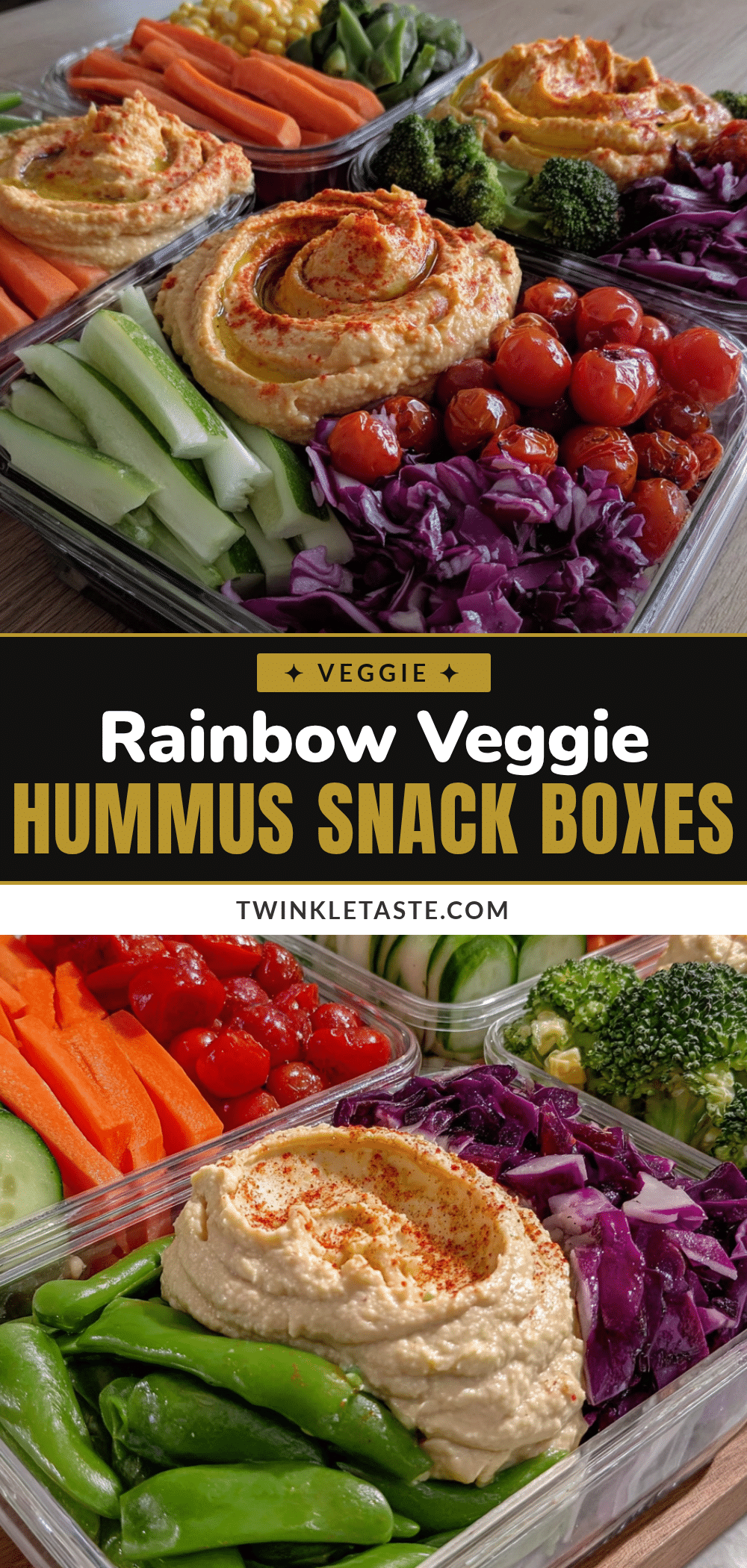 rainbow veggie hummus snack boxes recipe