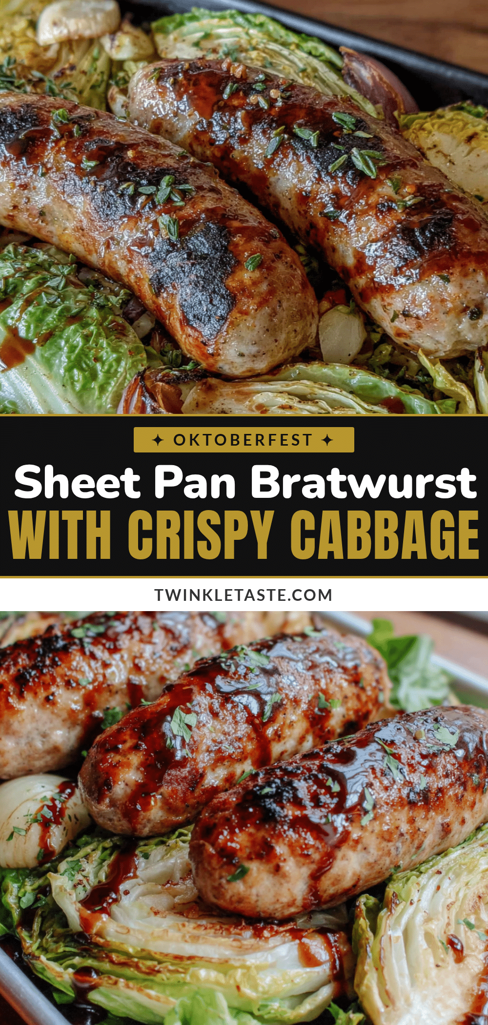 Sheet pan bratwurst and cabbage recipe