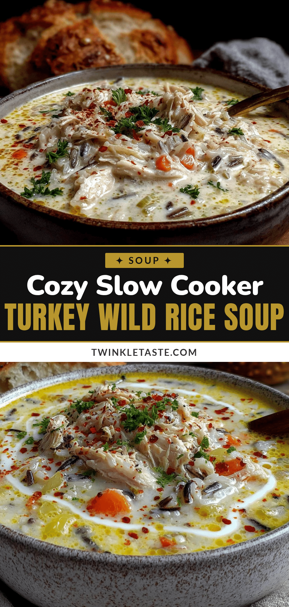 slow cooker turkey and wild rice soup recipe