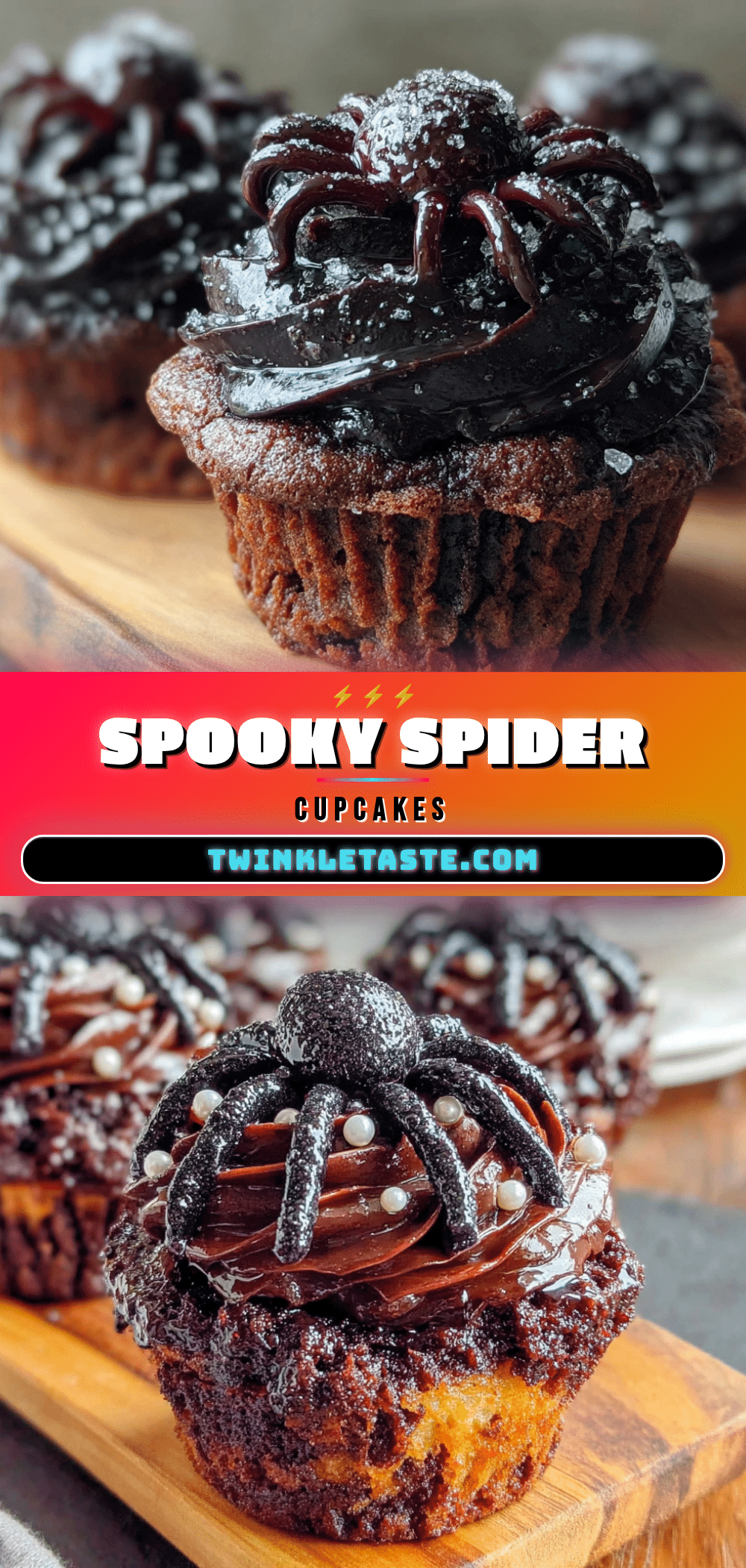 spooky spider cupcakes recipe