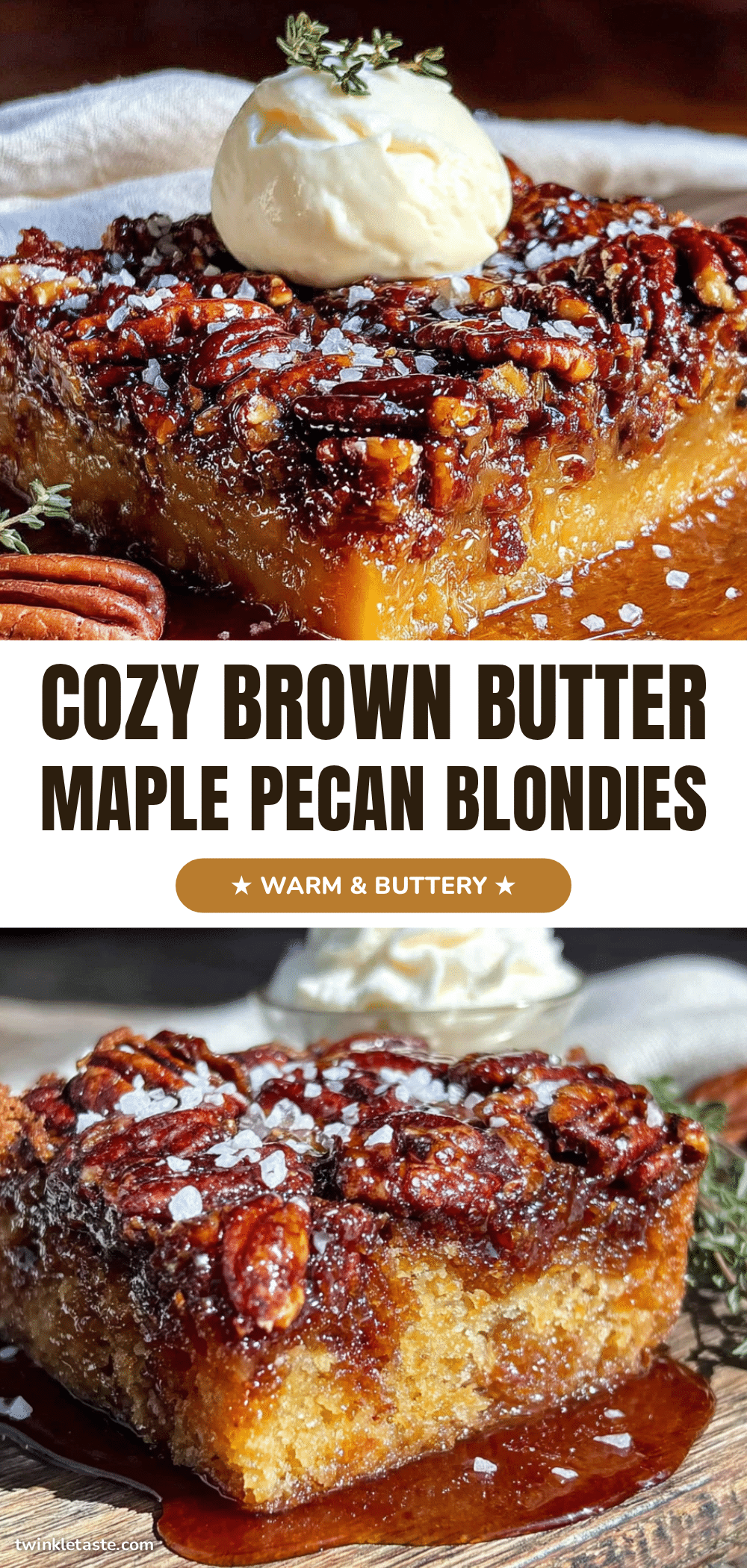 brown butter maple pecan blondies recipe