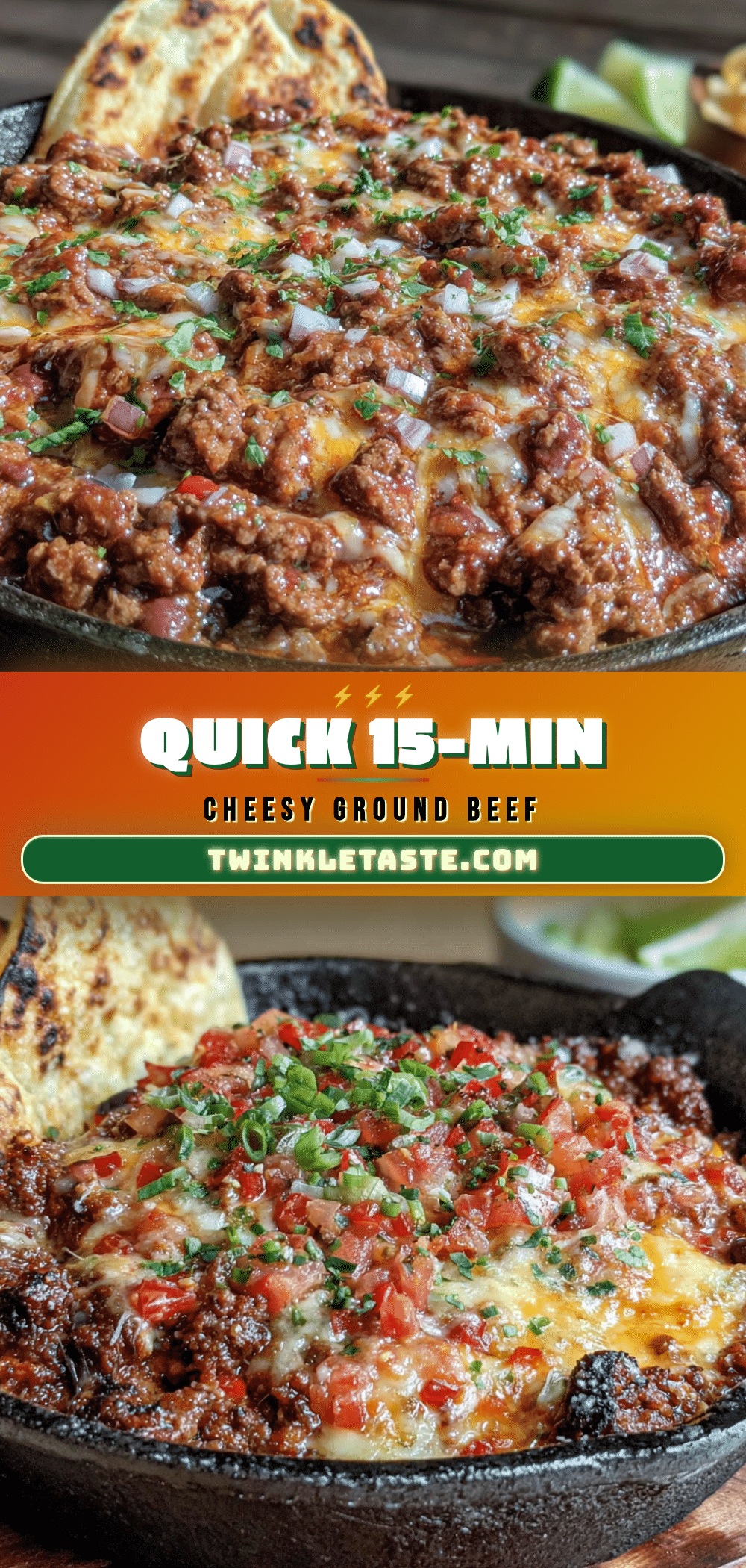cheesy ground beef taco skillet recipe