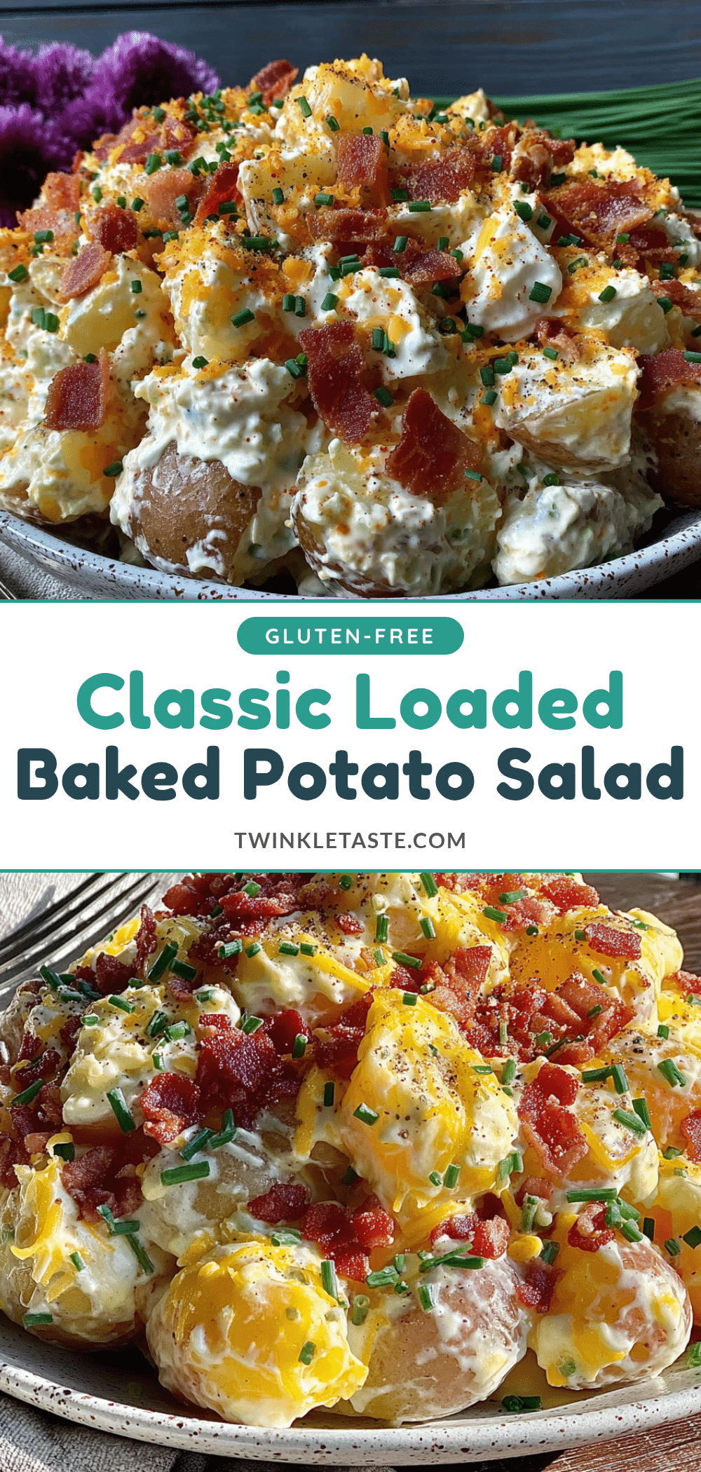 classic loaded baked potato salad with bacon & chives recipe