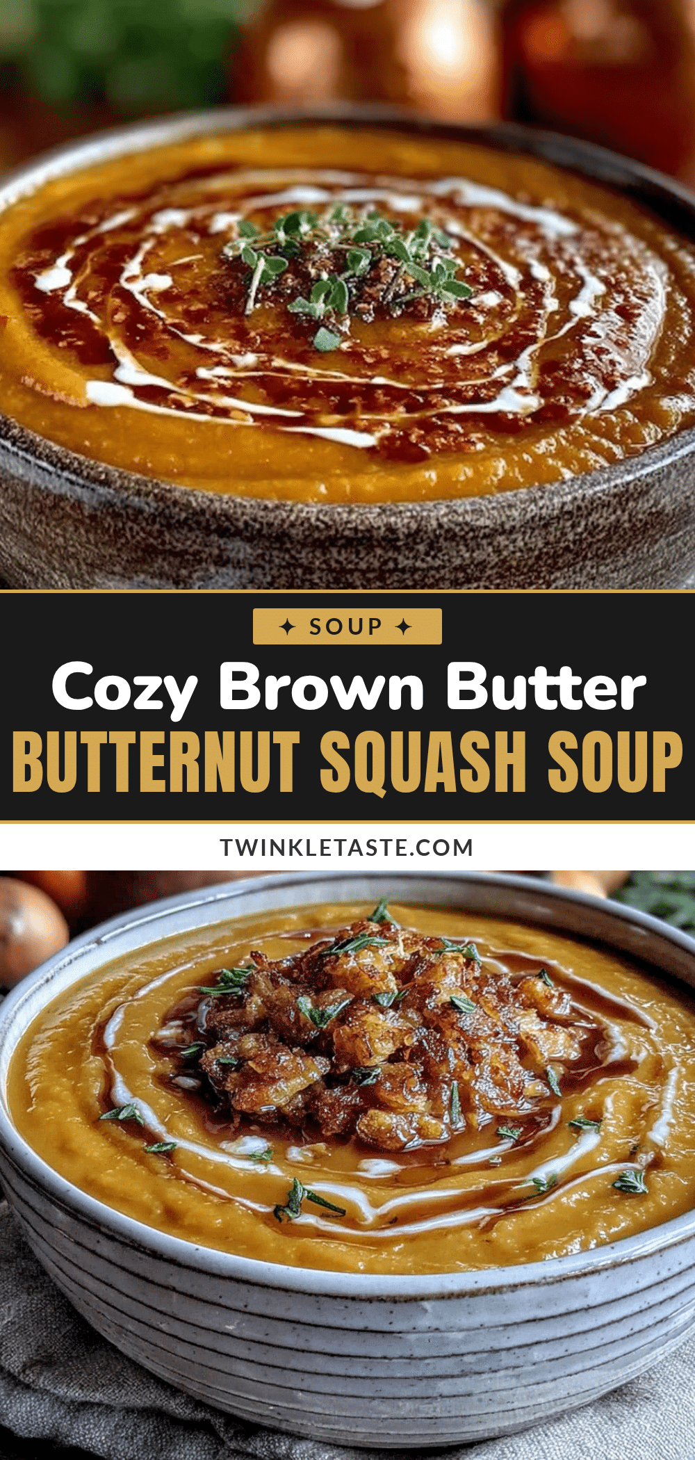 cozy roasted butternut squash soup with brown butter sage recipe